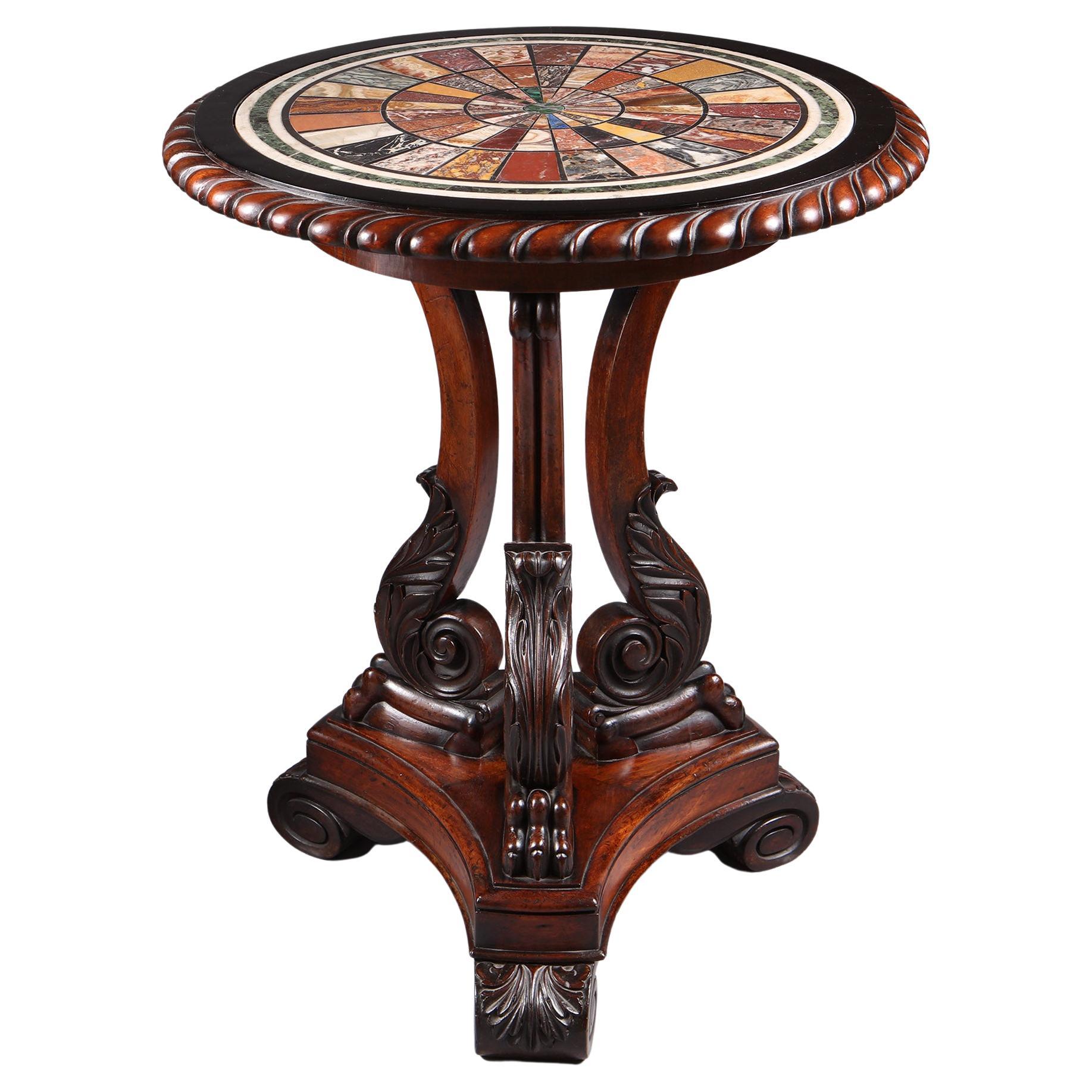 Table centrale en marbre spécimen de style Régence