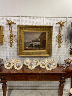 Regency sporting painting of dog
