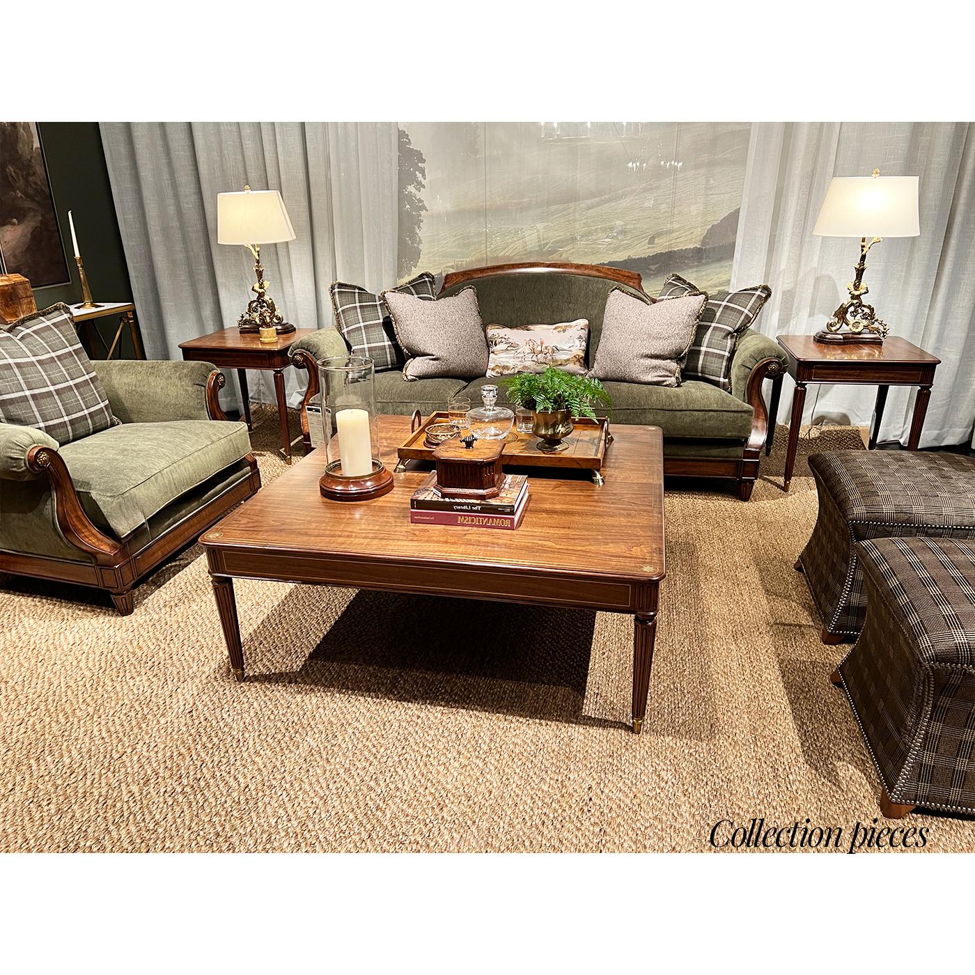 Contemporary Regency Square Side Table For Sale