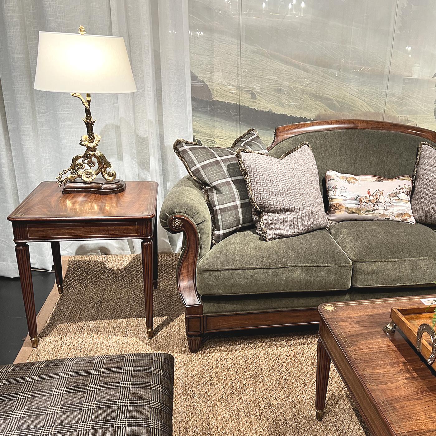 Brass Regency Square Side Table For Sale