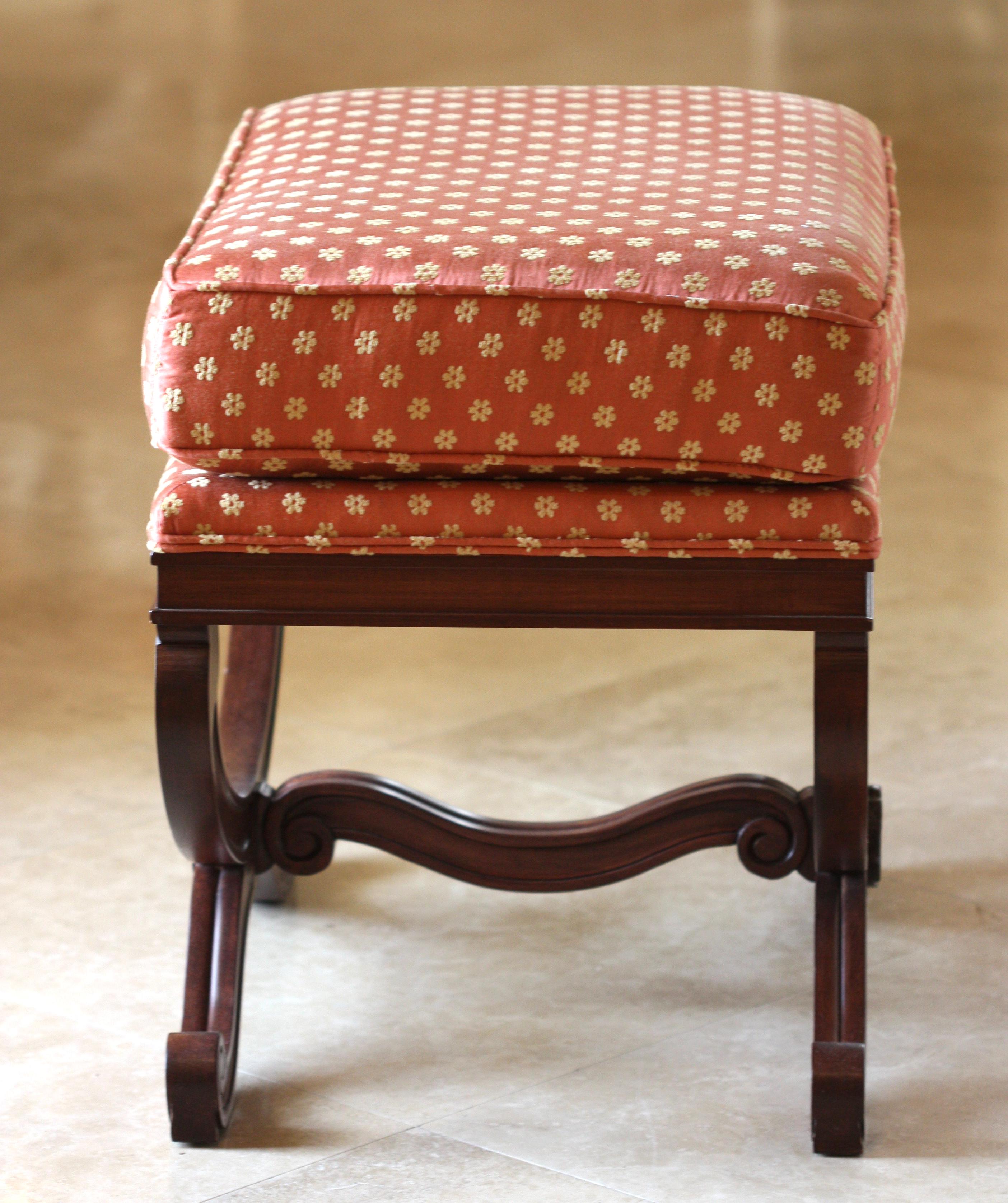 20th Century  Regency Stained Wood Curule Stool  For Sale