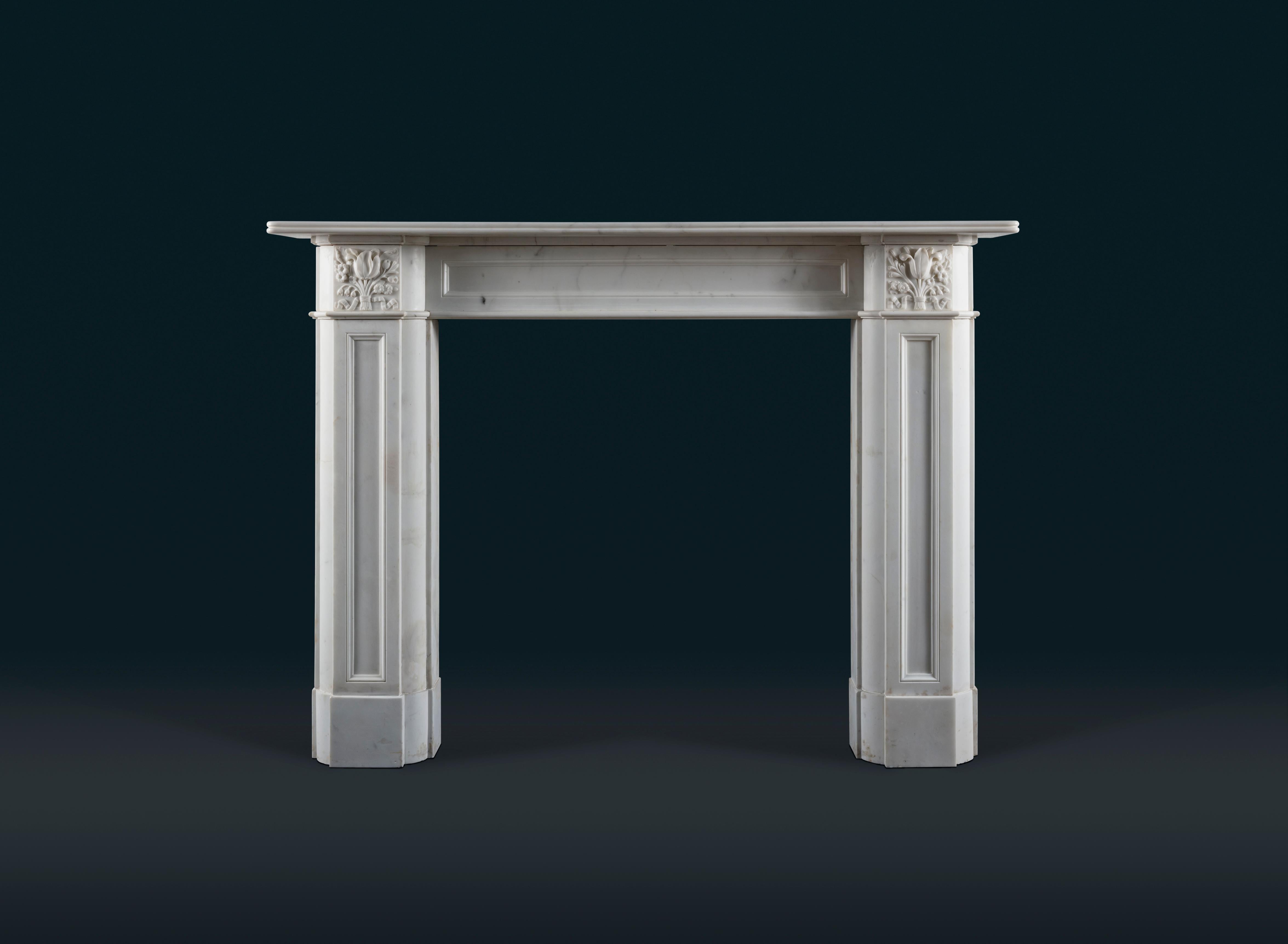 19th Century Regency Statuary Marble Fireplace Surround For Sale