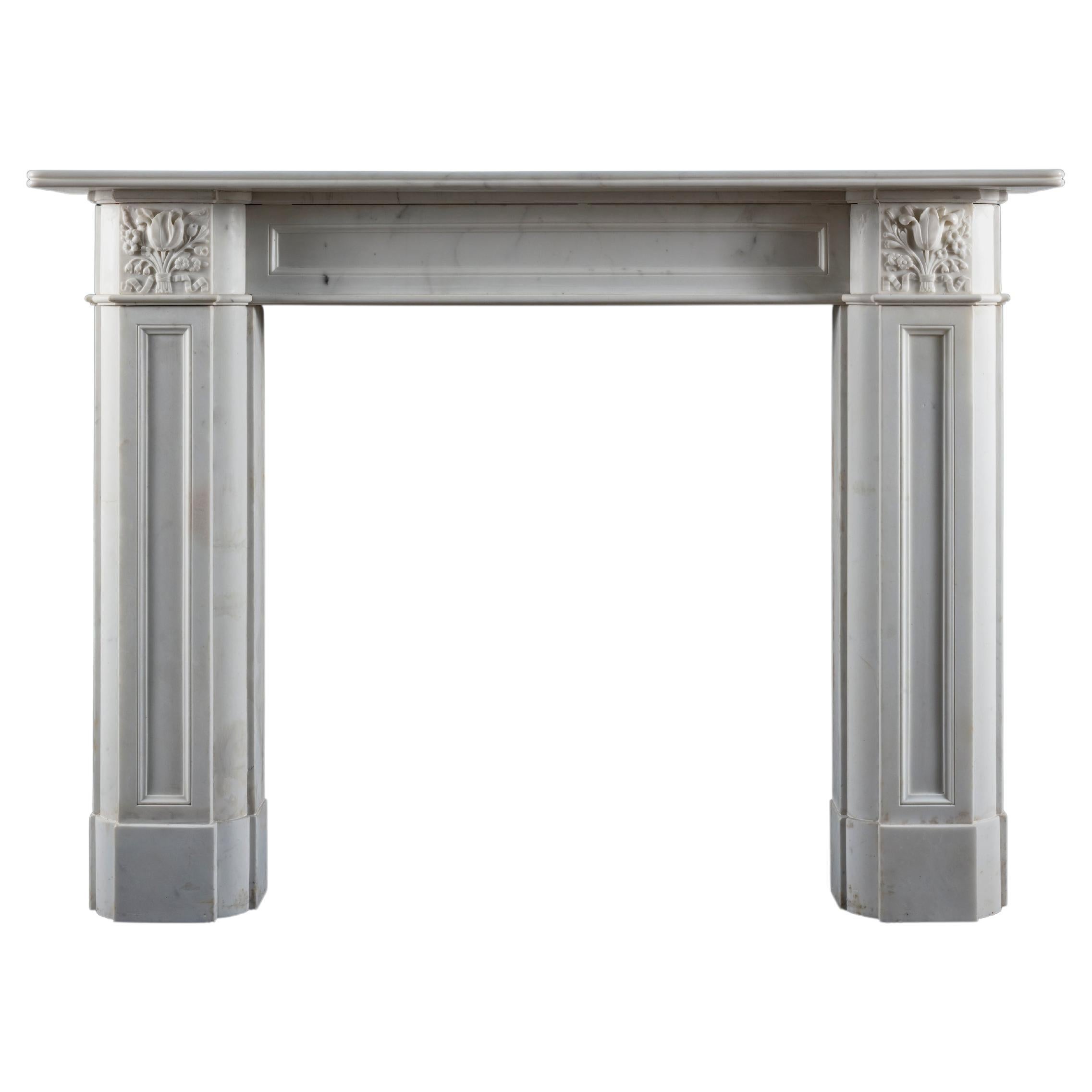 Regency Statuary Marble Fireplace Surround For Sale
