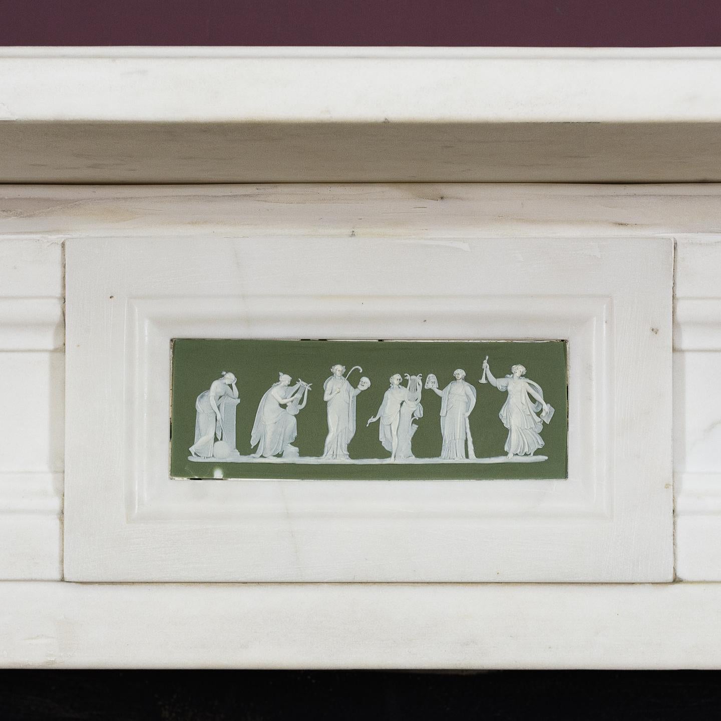 Regency Statuary Marble Fireplace with Wedgewood Plaques 7