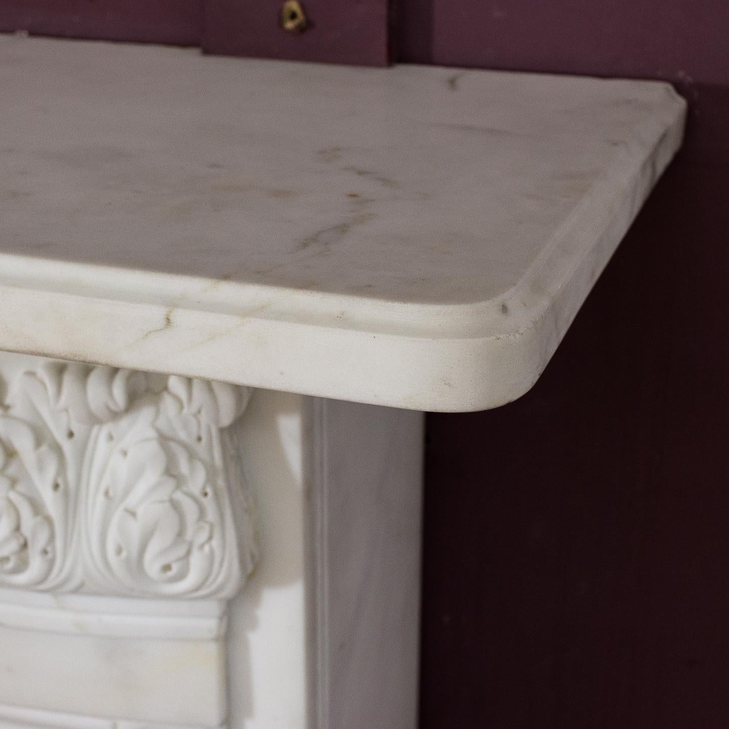 English Regency Statuary Marble Fireplace with Wedgewood Plaques