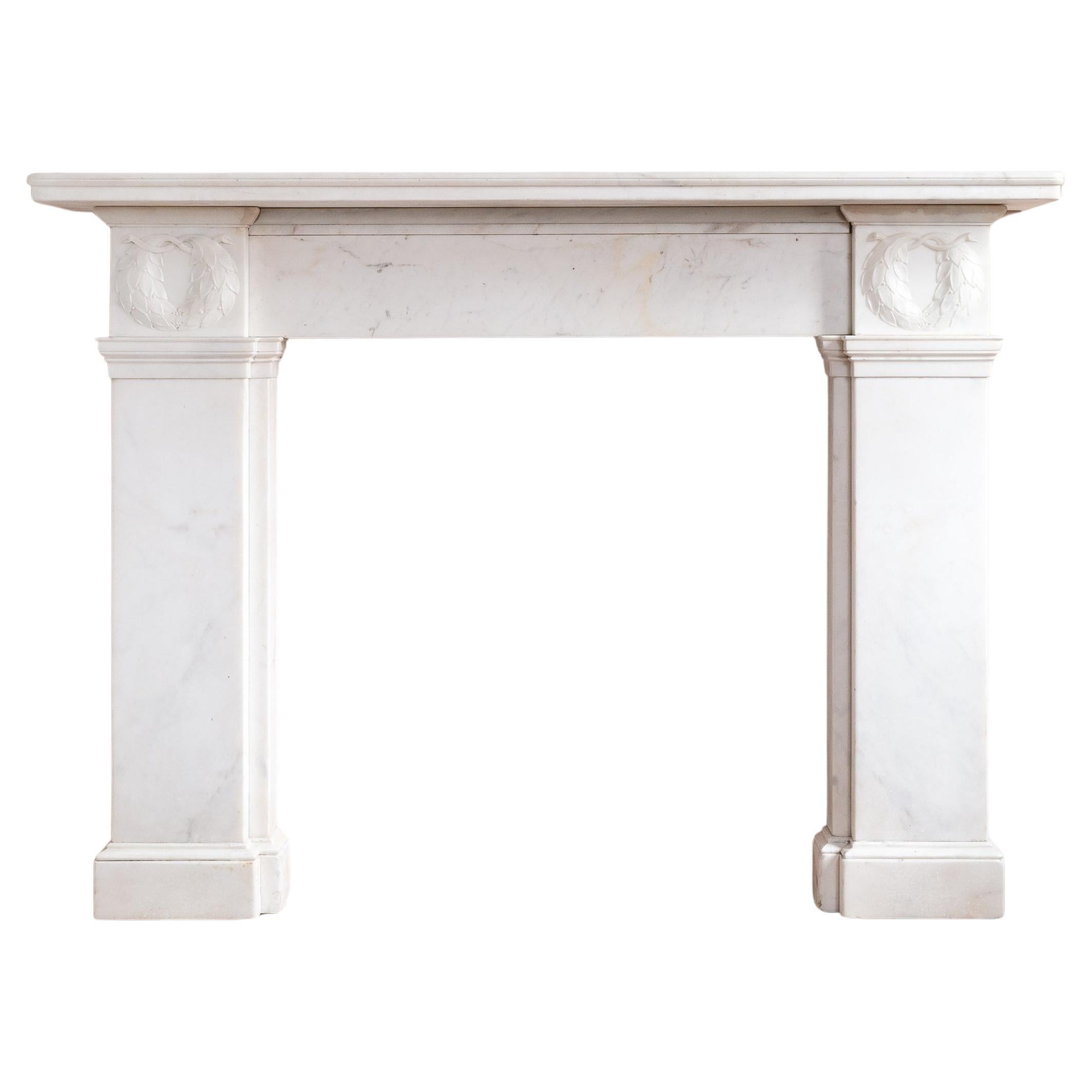 Regency Statuary Marble Greek Revival Fireplace