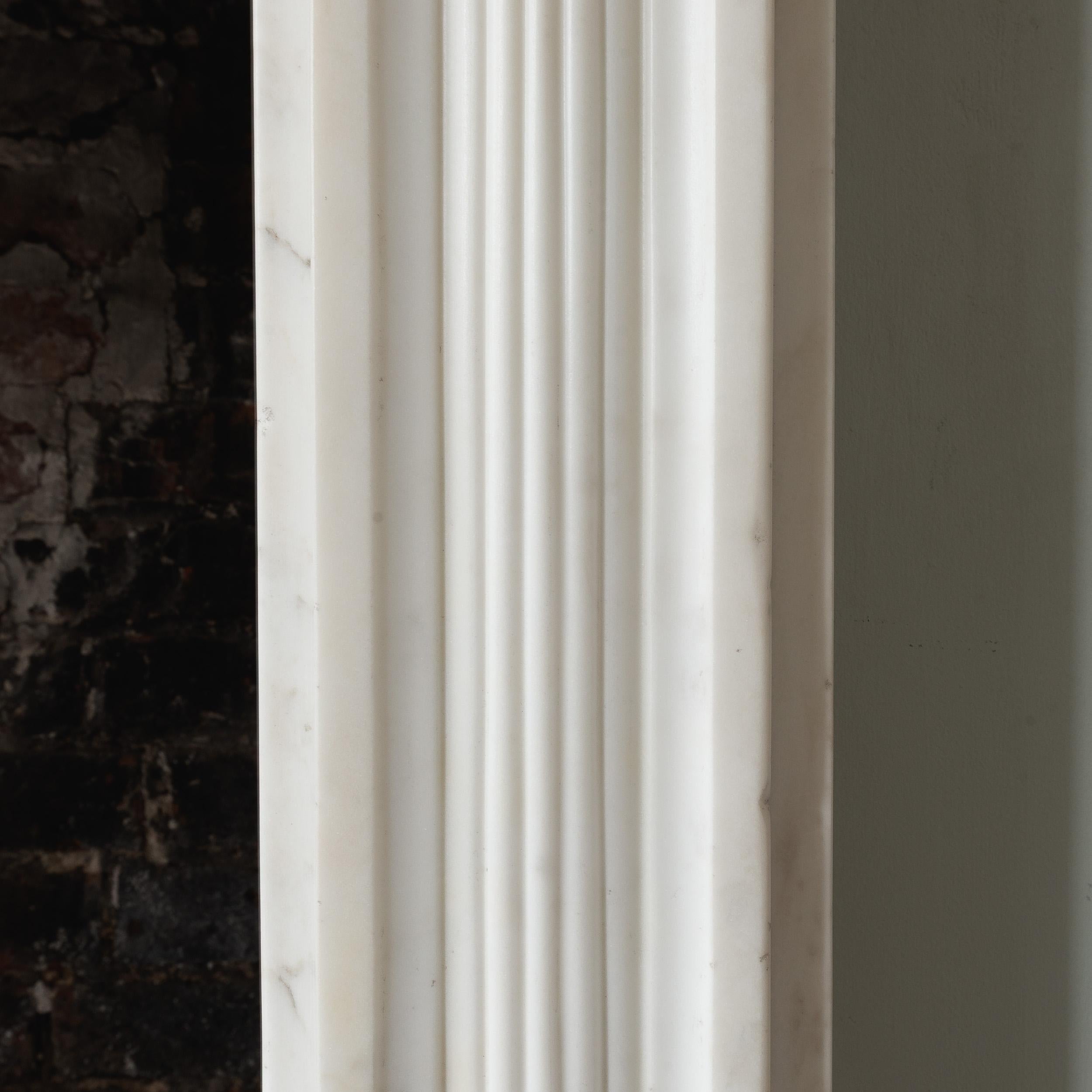 Regency Statuary Marble Neo-Classical Fireplace For Sale 6