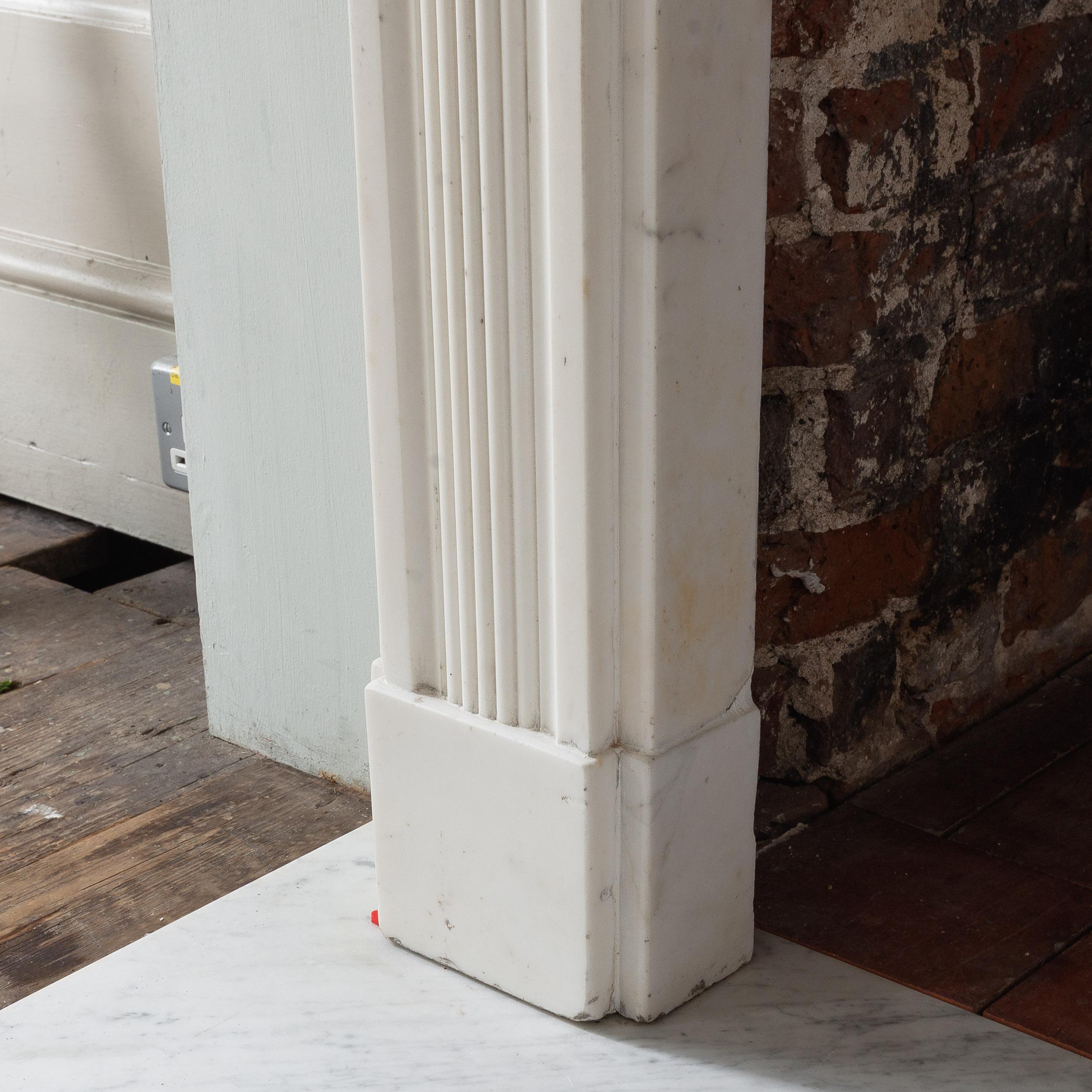 Regency Statuary Marble Neo-Classical Fireplace For Sale 7