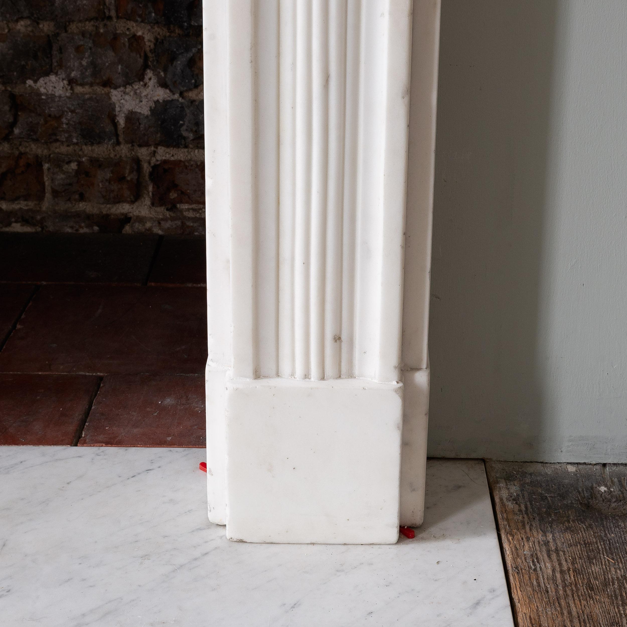 Regency Statuary Marble Neo-Classical Fireplace For Sale 8