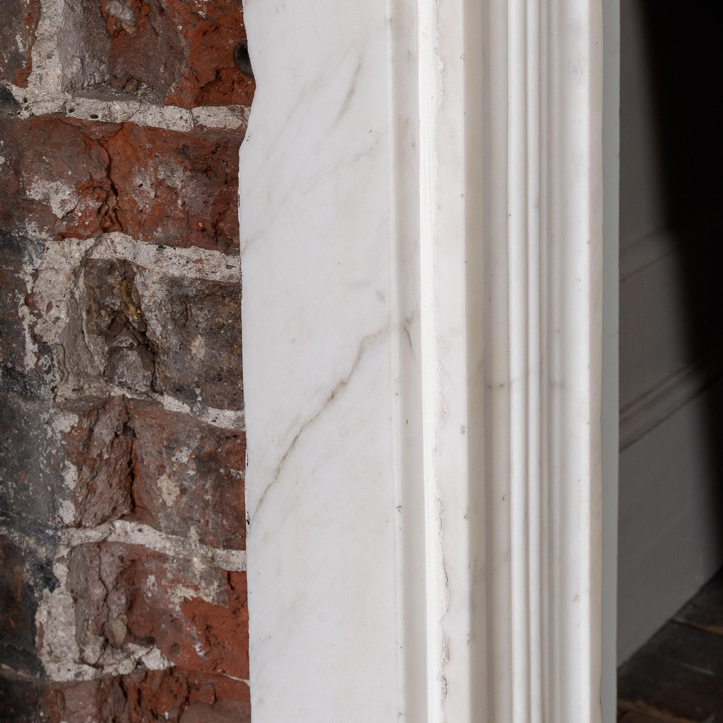 Regency Statuary Marble Neo-Classical Fireplace For Sale 9