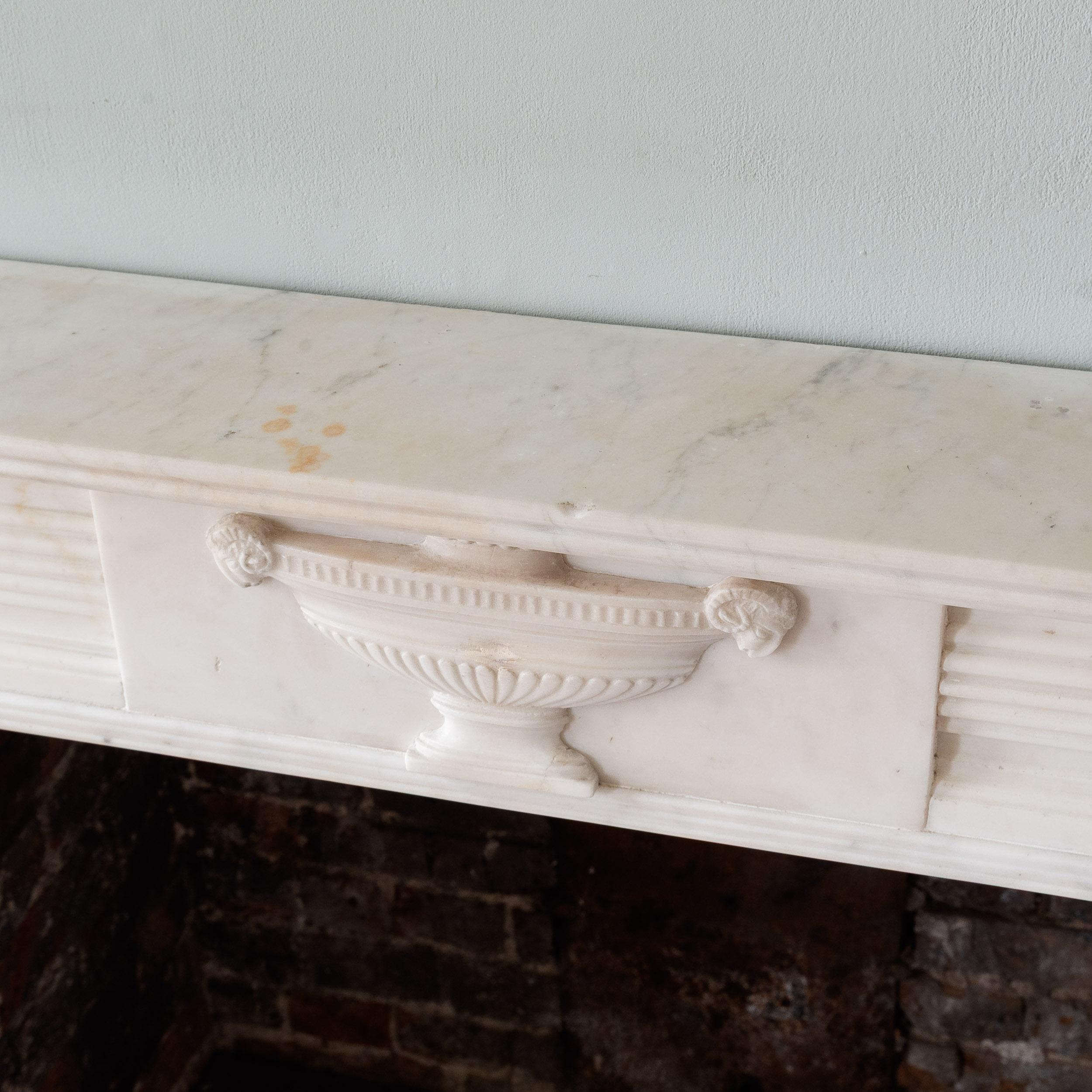 Regency Statuary Marble Neo-Classical Fireplace For Sale 10