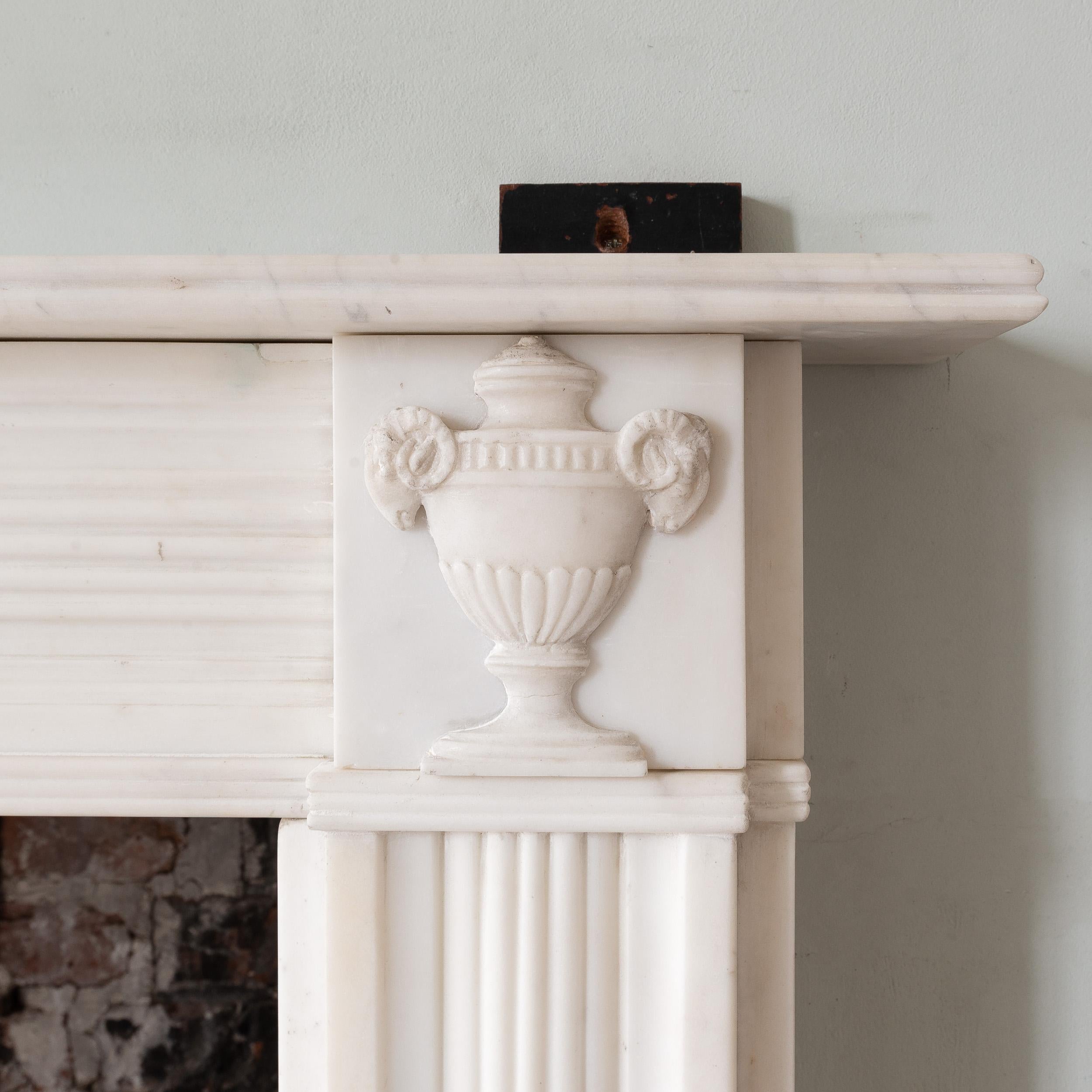 19th Century Regency Statuary Marble Neo-Classical Fireplace For Sale