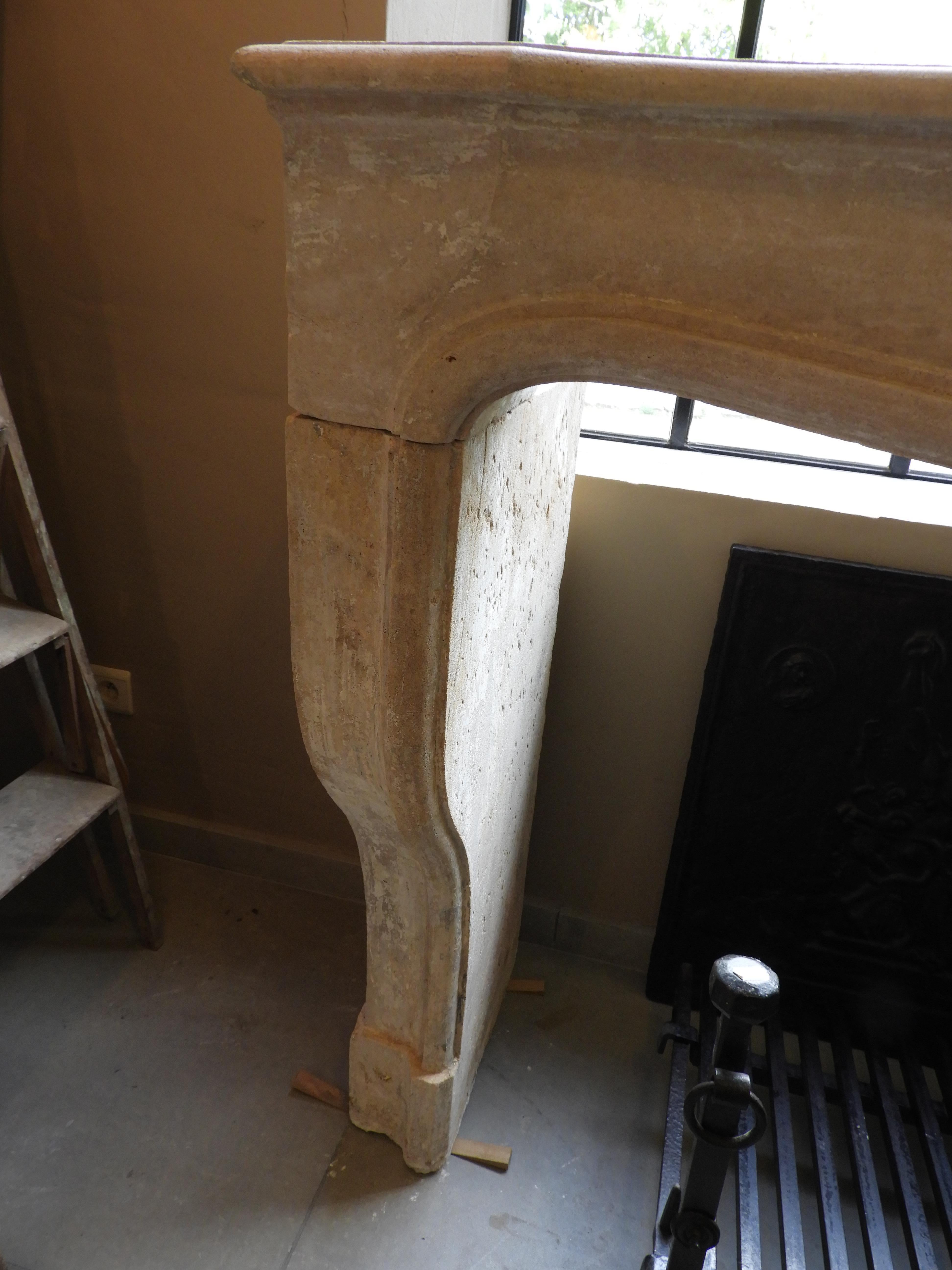 Regency Style, 19th Century Fireplace in French Limestone For Sale 5