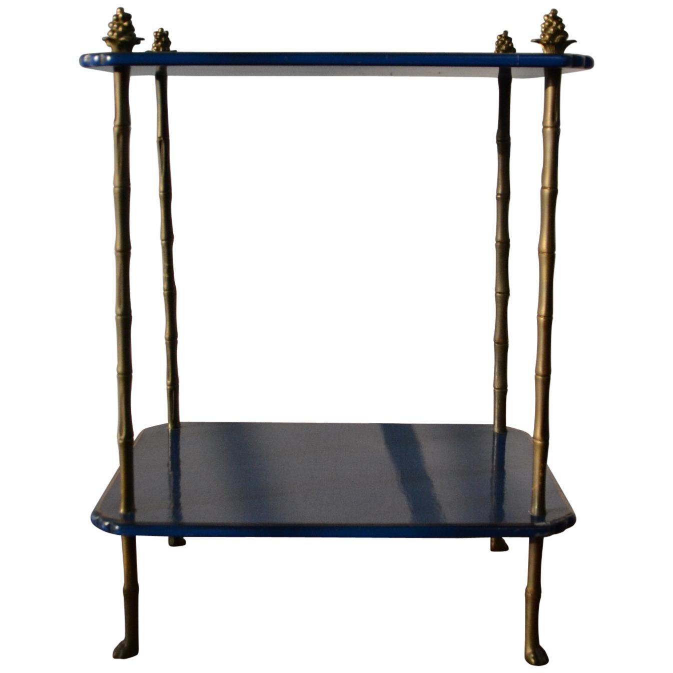 Regency Style 2-Tier Faux-Bamboo Accent Table