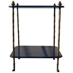 Regency Style 2-Tier Faux-Bamboo Accent Table