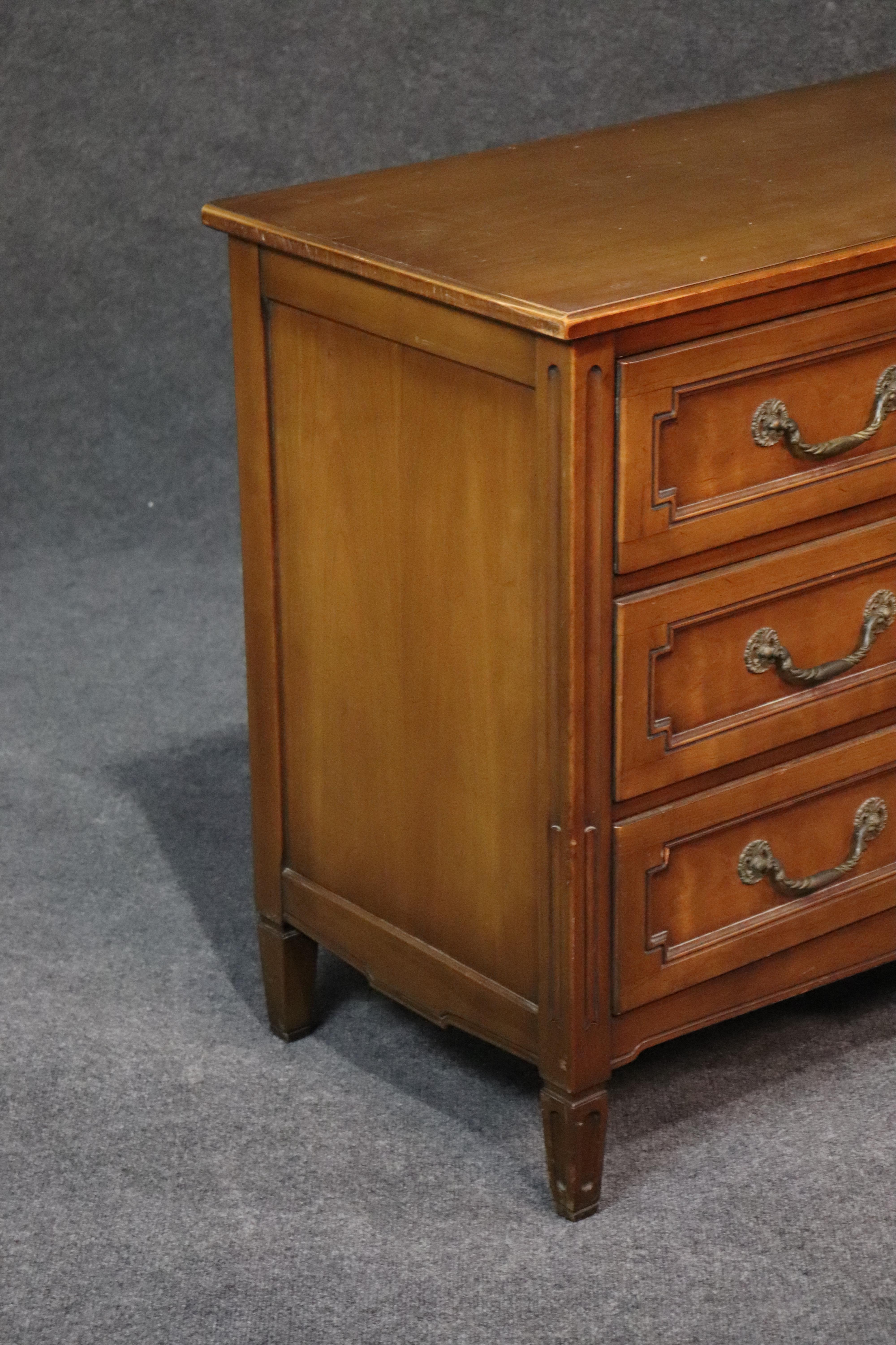 Solid Cherry French Louis XVI Style Dresser Commode Chest by Henredon C1950 In Good Condition In Swedesboro, NJ