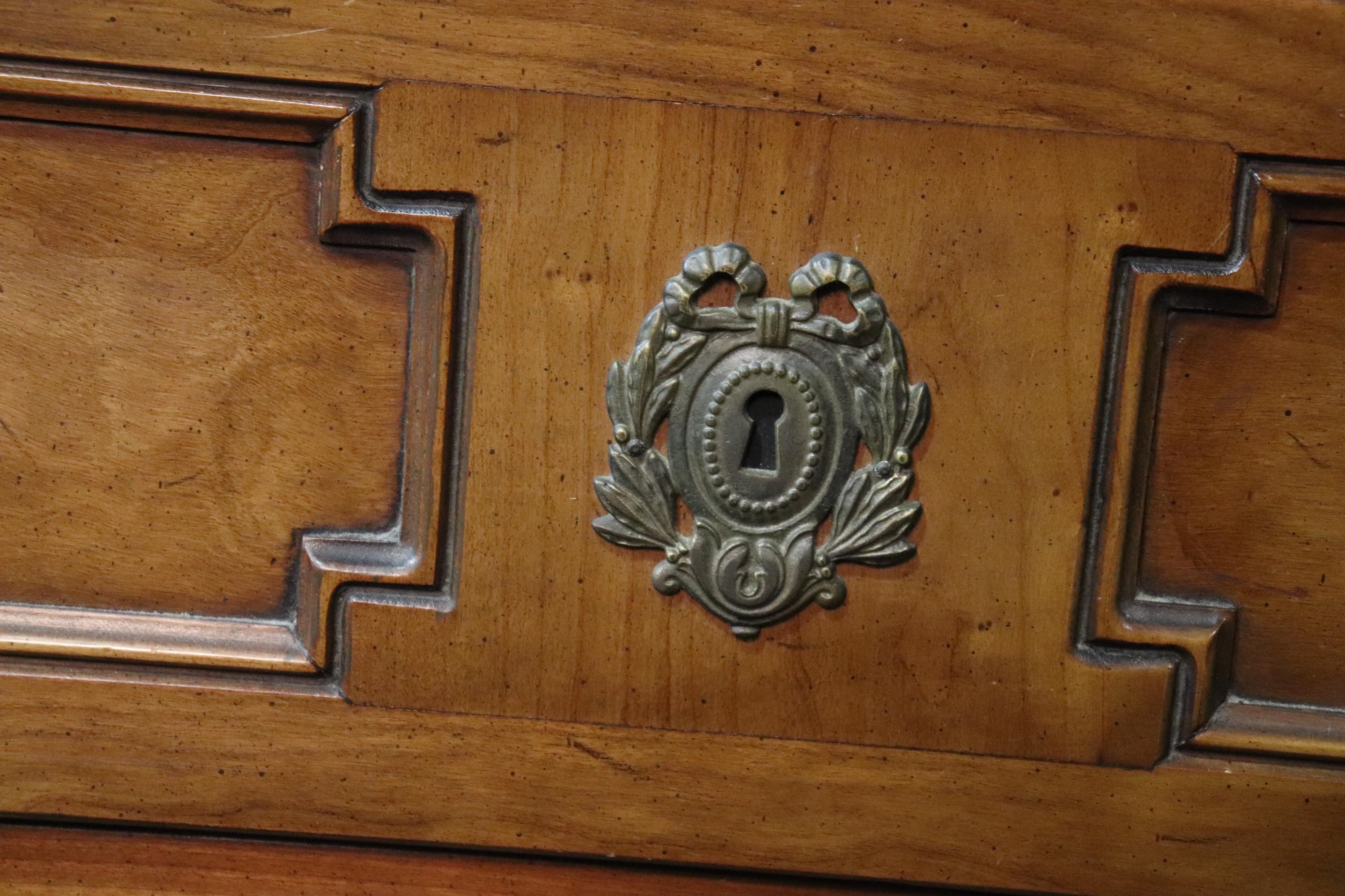 Solid Cherry French Louis XVI Style Dresser Commode Chest by Henredon C1950 1