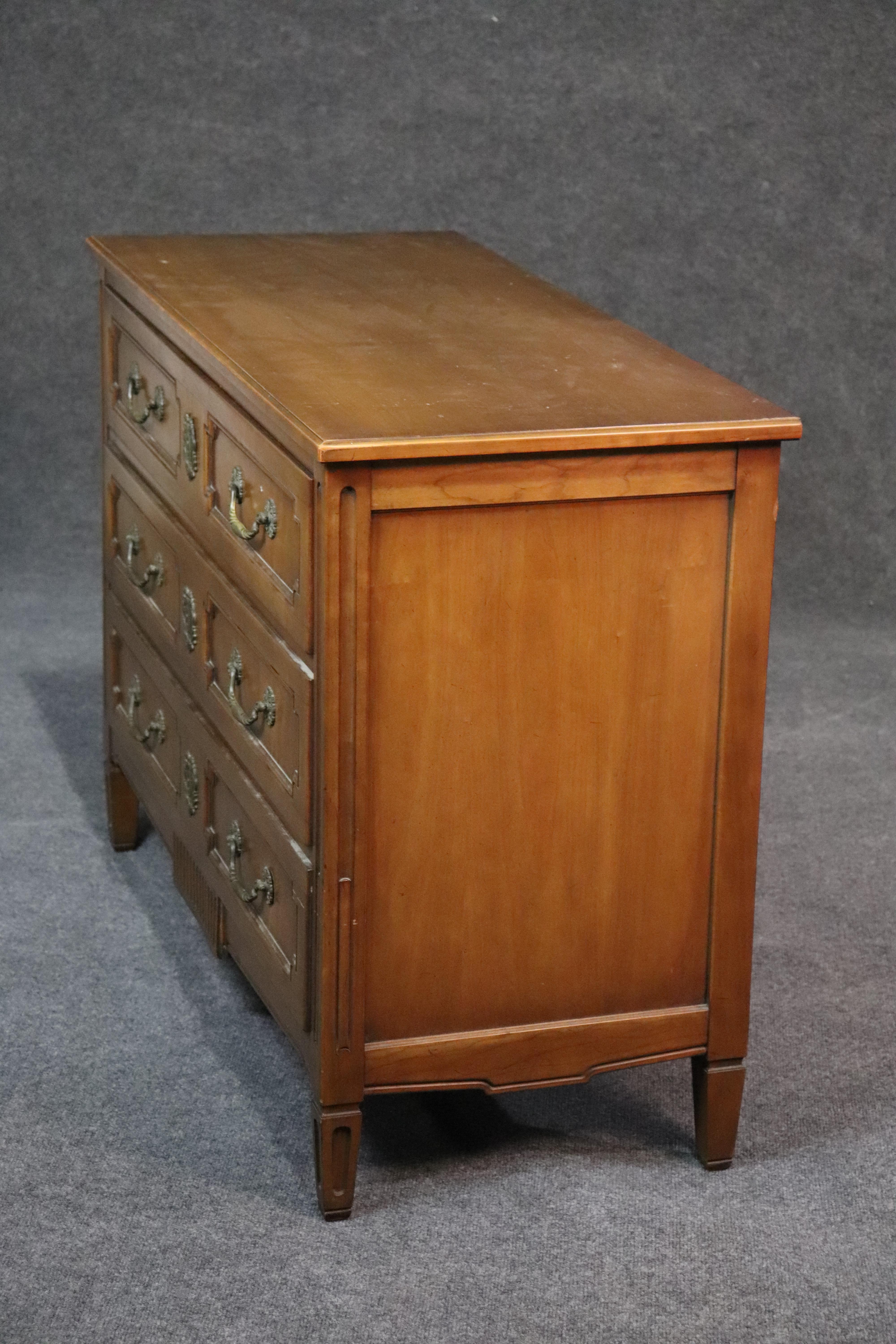 Solid Cherry French Louis XVI Style Dresser Commode Chest by Henredon C1950 3