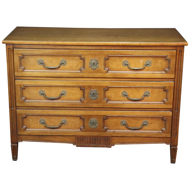 Solid Cherry French Louis Xvi Style Dresser Commode Chest By