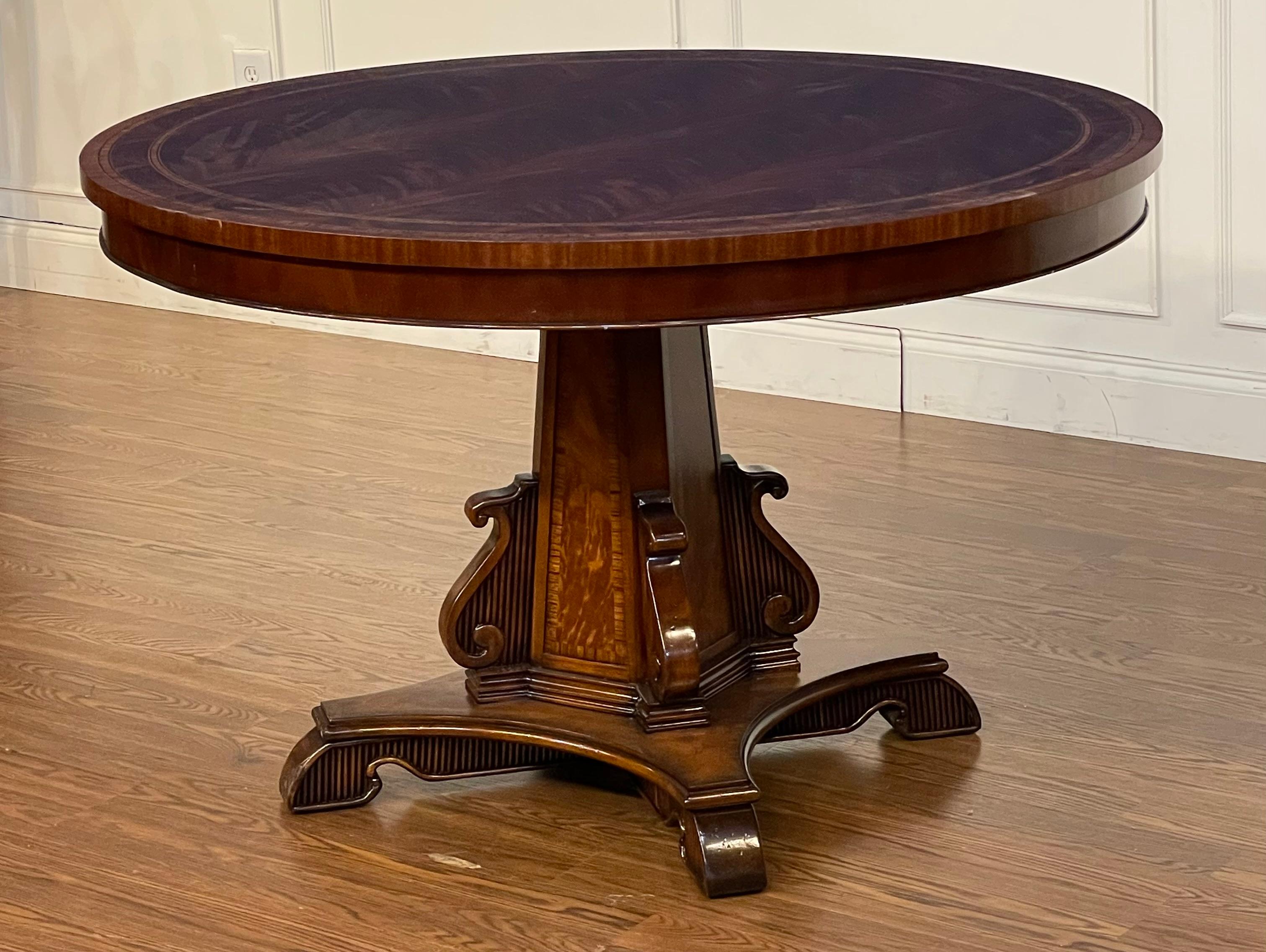Regency Style 48” Round Foyer Table by Leighton Hall - Showroom Sample For Sale 4