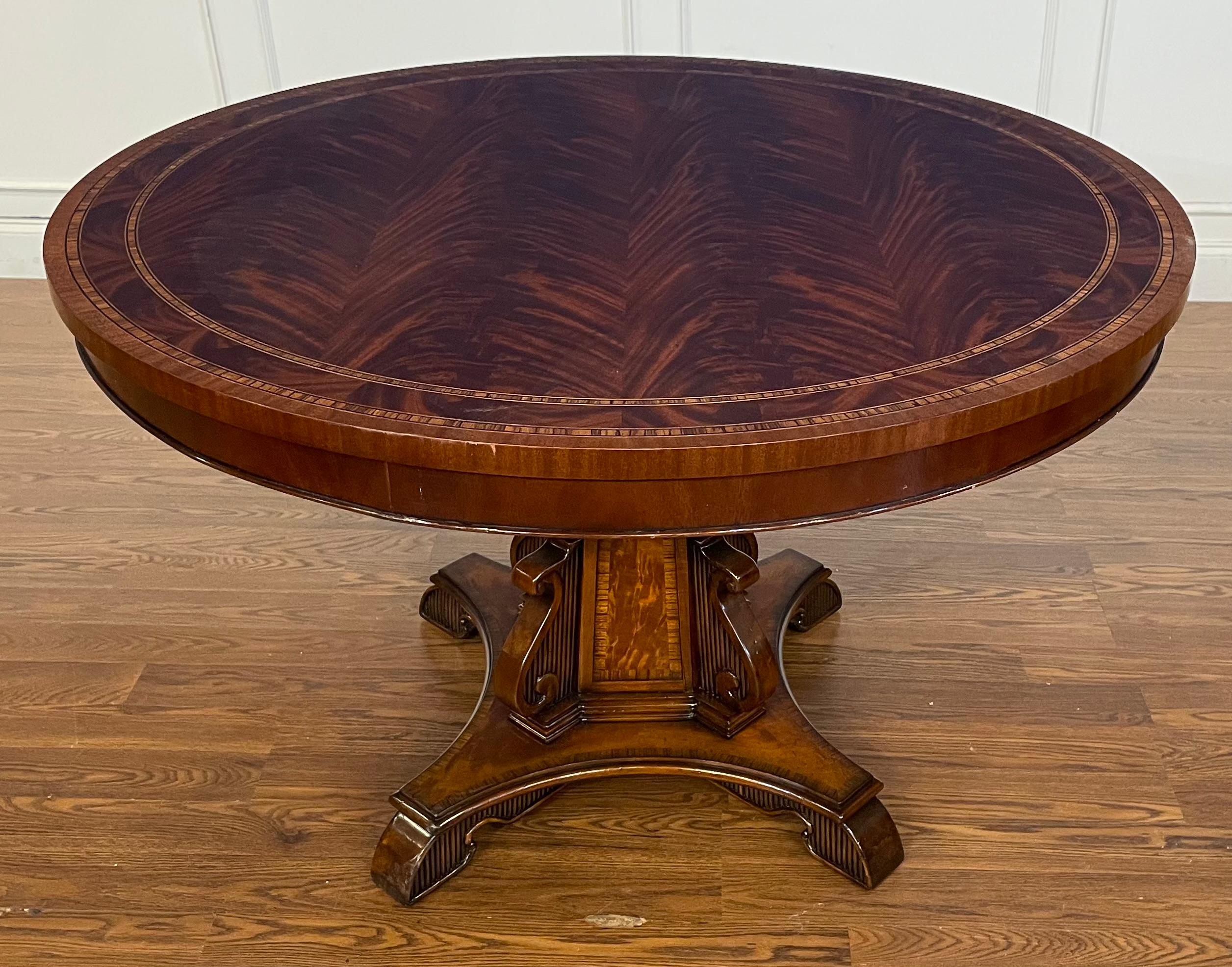 Regency Style 48” Round Foyer Table by Leighton Hall - Showroom Sample For Sale 5