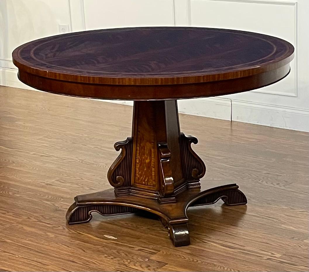 Regency Style 48” Round Foyer Table by Leighton Hall - Showroom Sample In Good Condition For Sale In Suwanee, GA