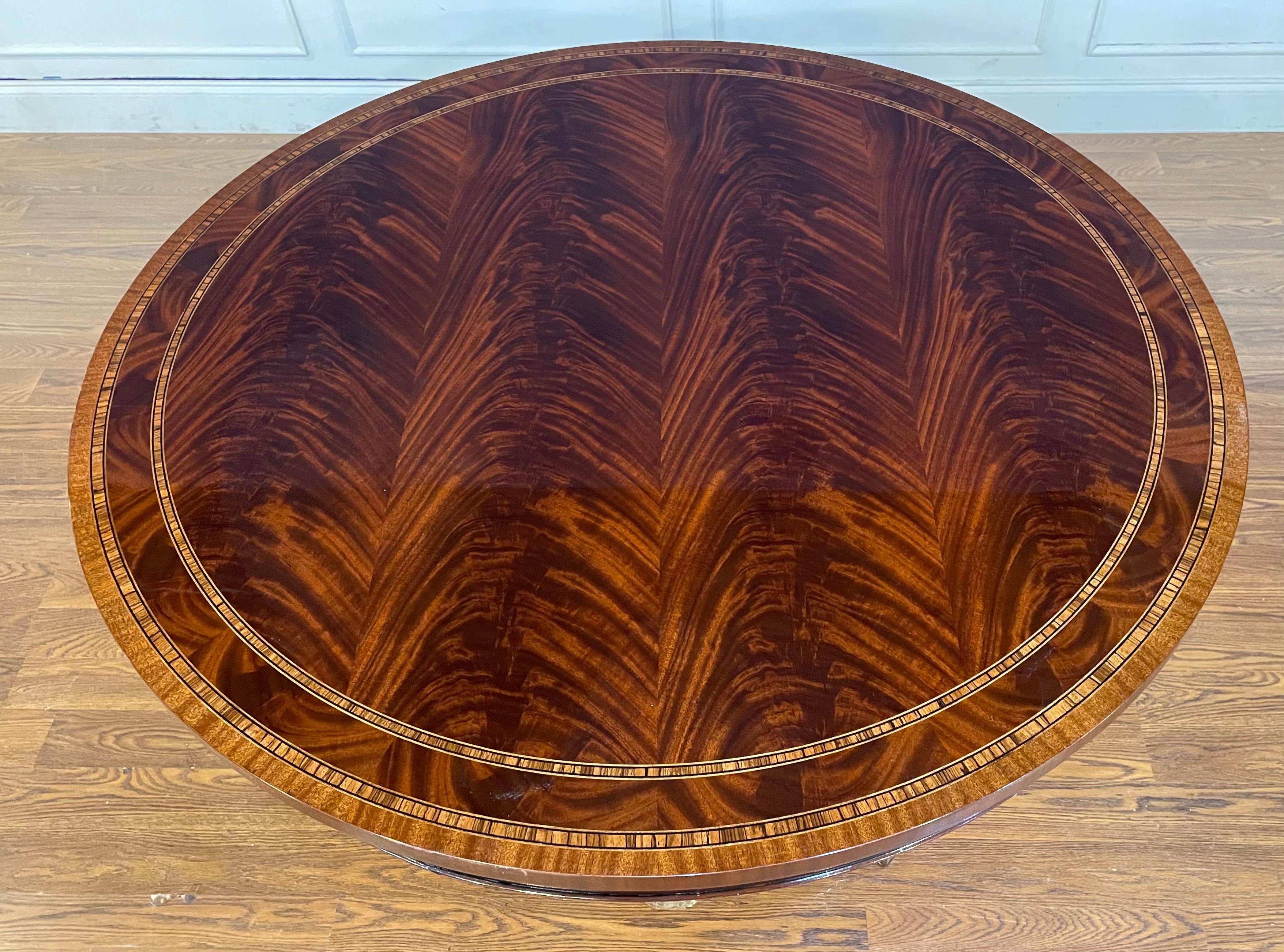 Contemporary Regency Style 48” Round Foyer Table by Leighton Hall - Showroom Sample For Sale