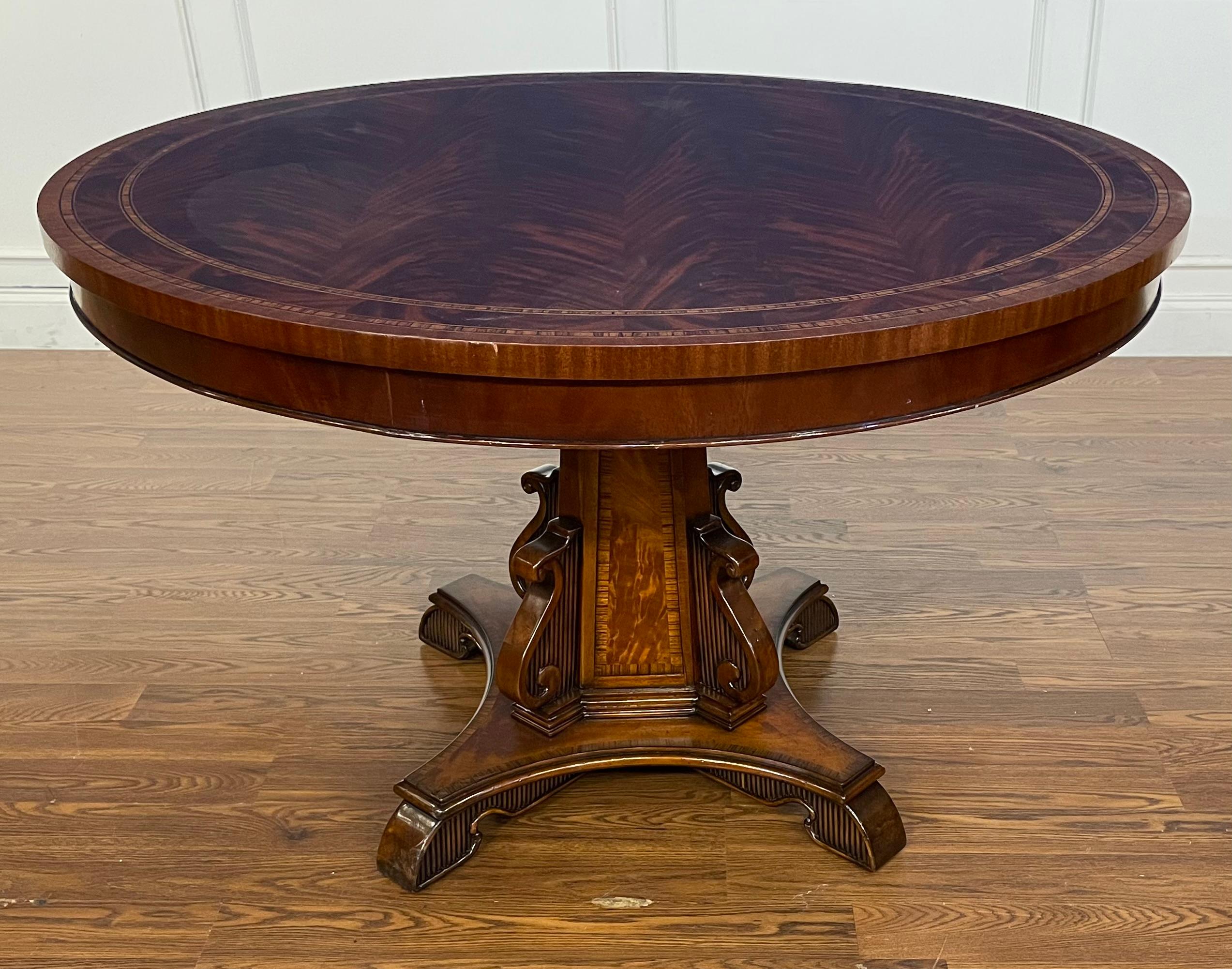 Regency Style 48” Round Foyer Table by Leighton Hall - Showroom Sample For Sale 1
