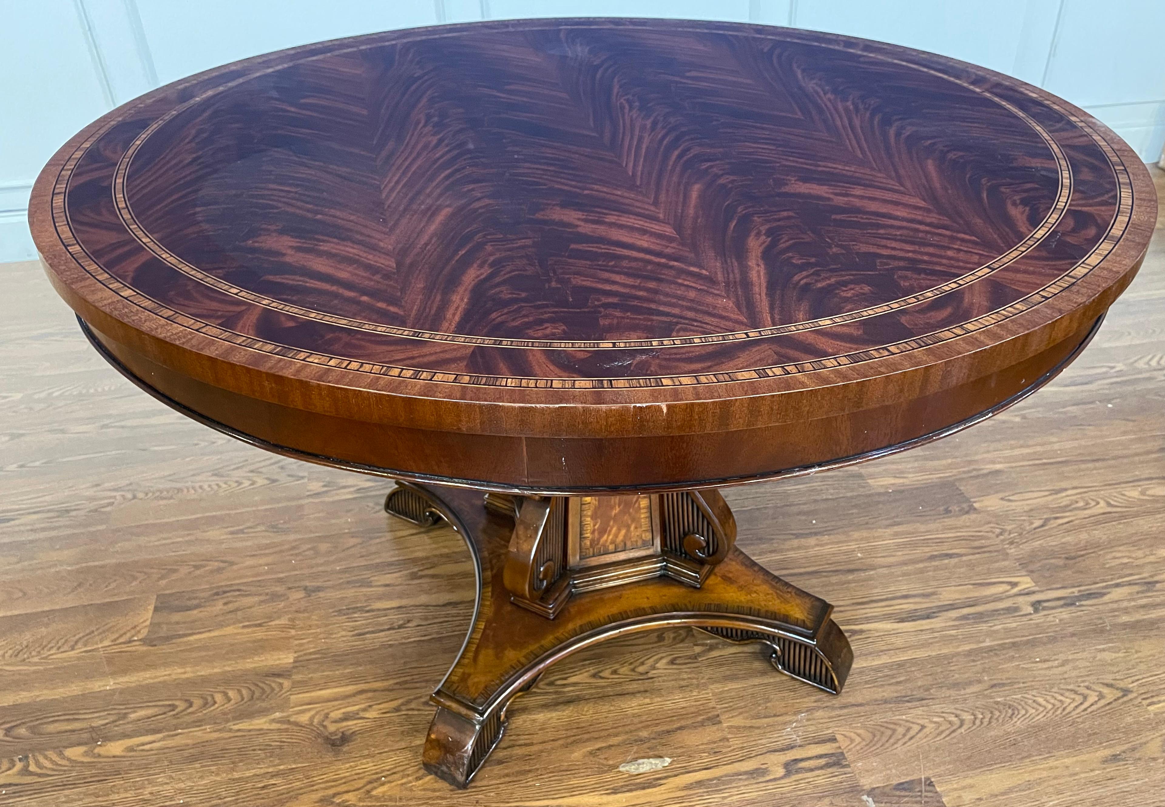 Regency Style 48” Round Foyer Table by Leighton Hall - Showroom Sample For Sale 3