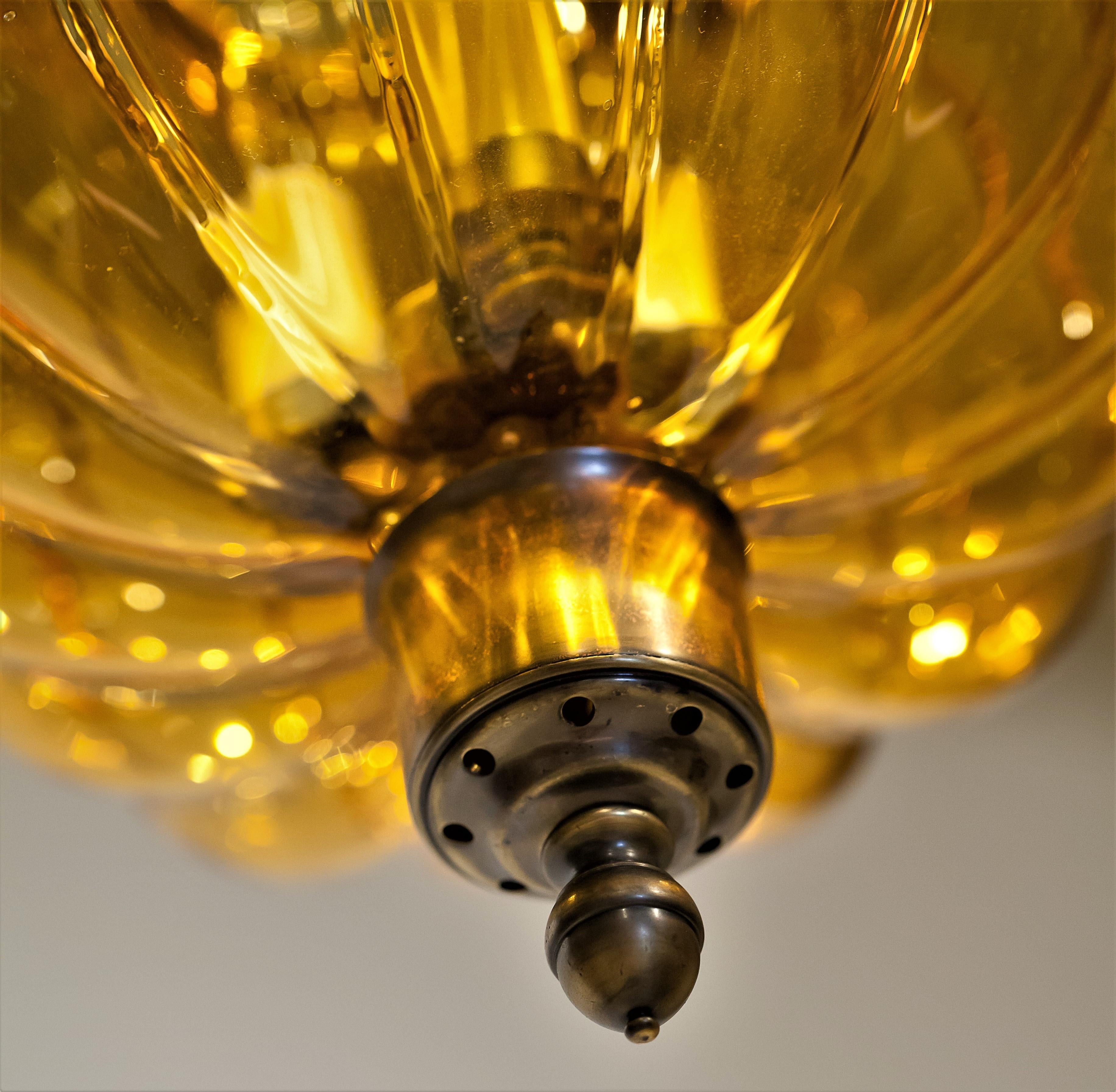 Contemporary Regency Style Amber 3 Light 