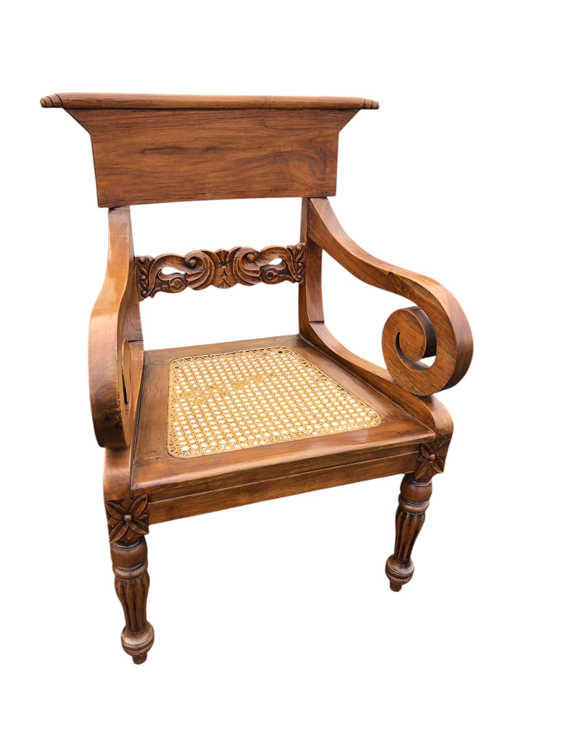 Chaise anglo-indienne de style Regency Bon état - En vente à Chapel Hill, NC