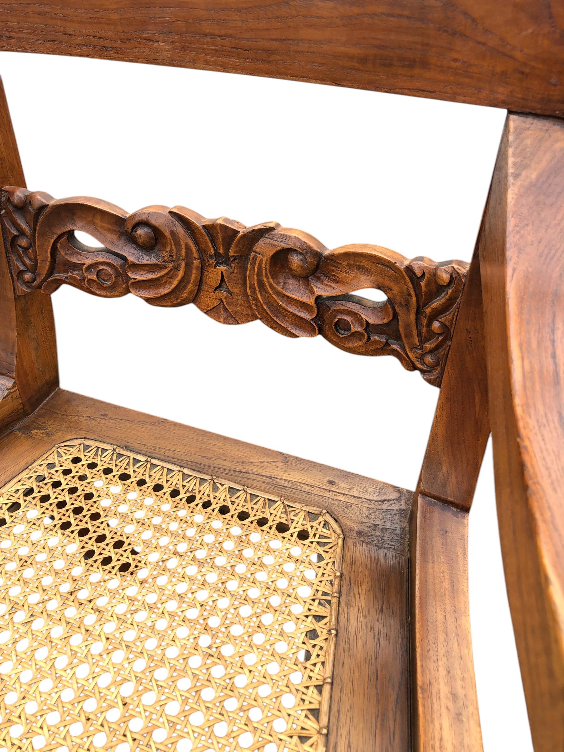 Milieu du XXe siècle Chaise anglo-indienne de style Regency en vente