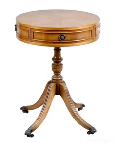 Estilo Regencia ANTiQUE Burr YEW SIDE END Lámpara Vino DRUM LAMP MESA DE VINO