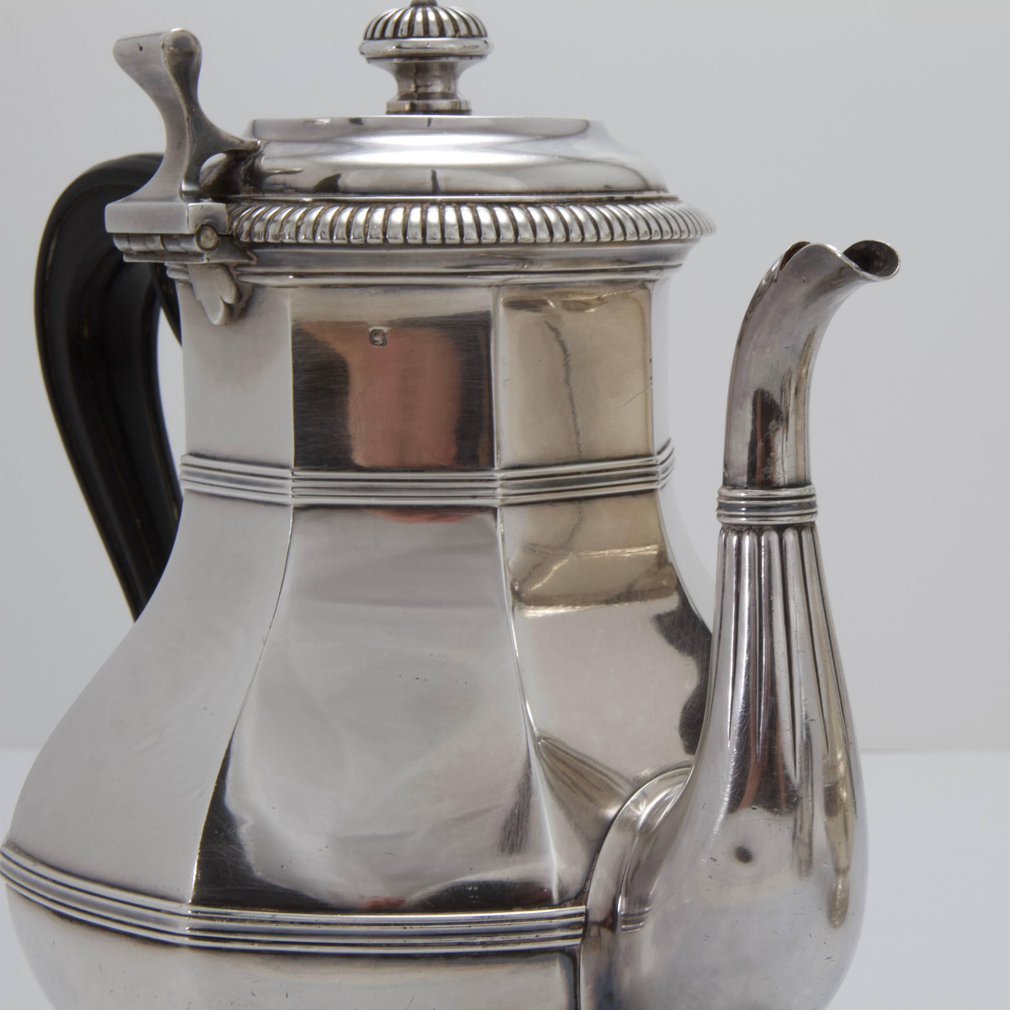 Regency Style Antique Sterling Silver Tea and Coffee Set by Cardeilhac In Good Condition For Sale In Paris, FR