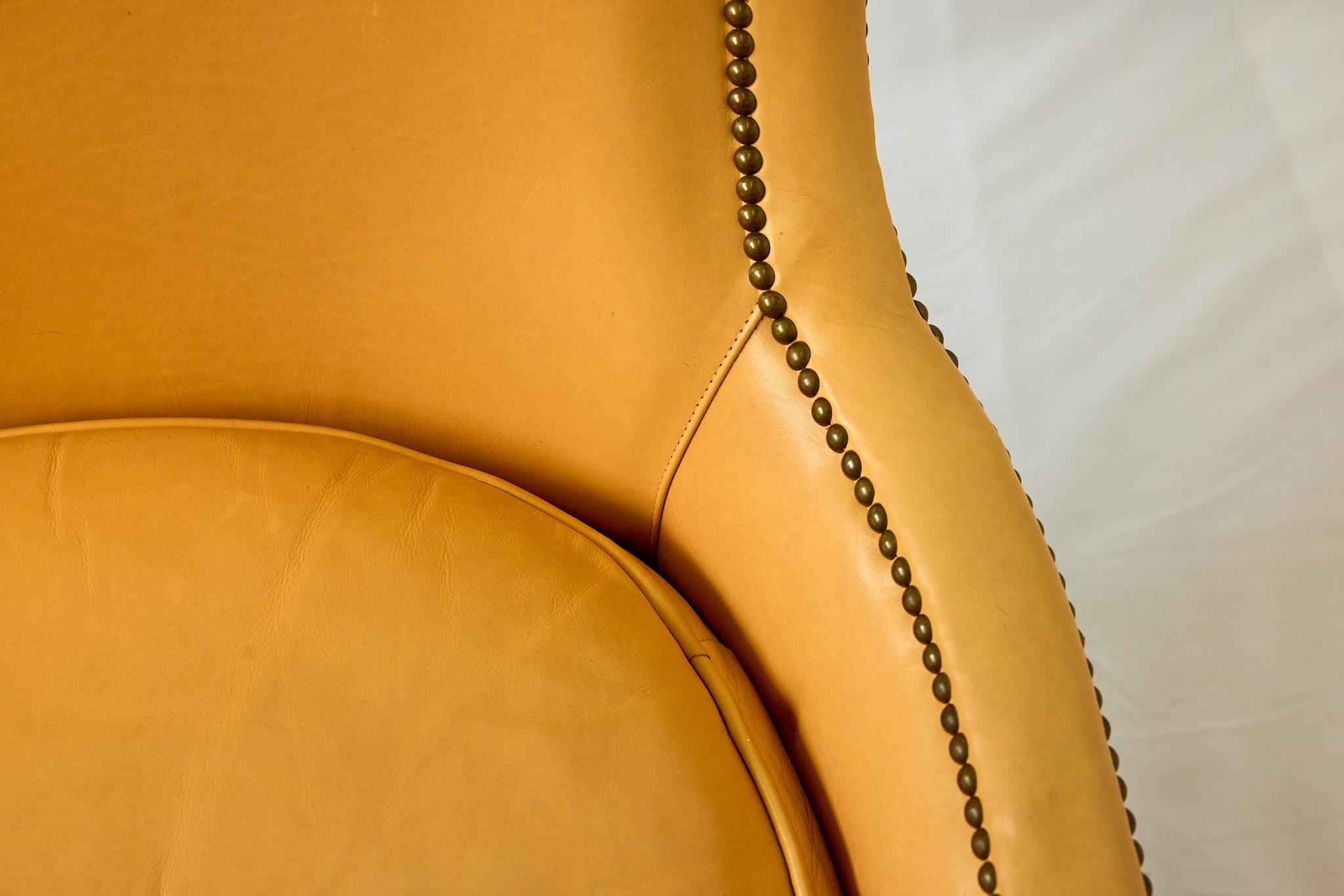 Fauteuil de style Régence en cuir abricot de Southwood en vente 9