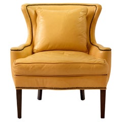 Fauteuil de style Régence en cuir abricot de Southwood