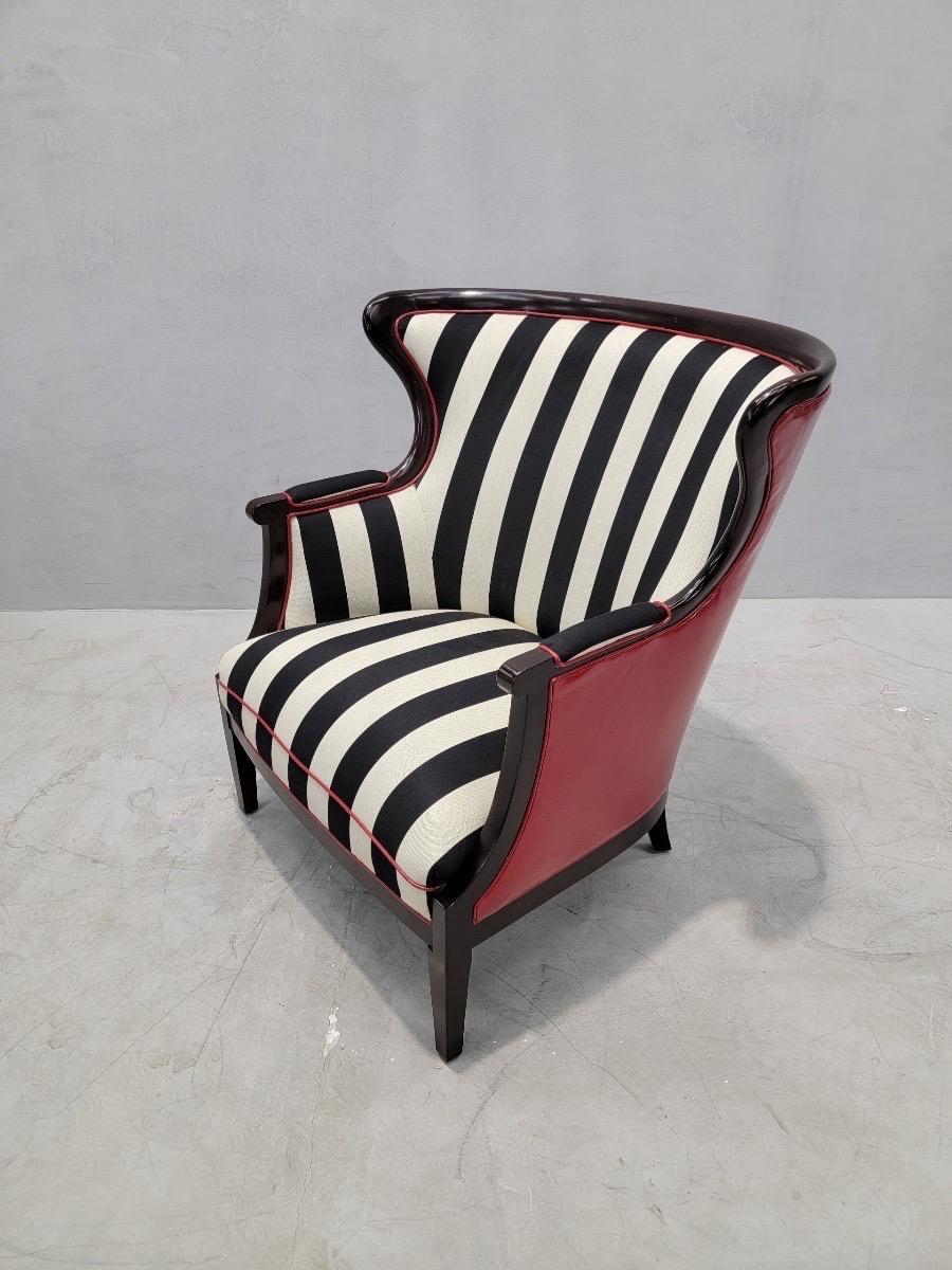 Sedia Wingback in stile Regency di Baker Furniture, appena imbottita su misura in vendita 6