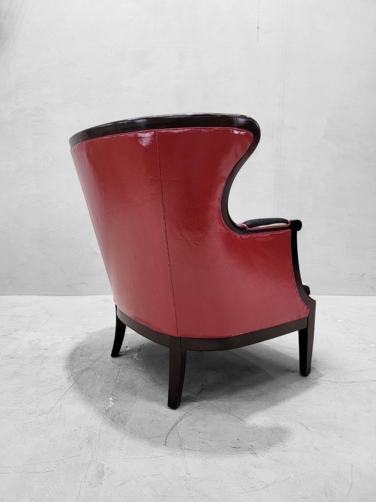 Americano Sedia Wingback in stile Regency di Baker Furniture, appena imbottita su misura in vendita