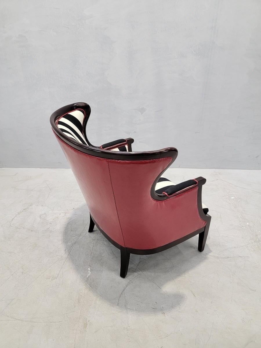 Sedia Wingback in stile Regency di Baker Furniture, appena imbottita su misura in vendita 3