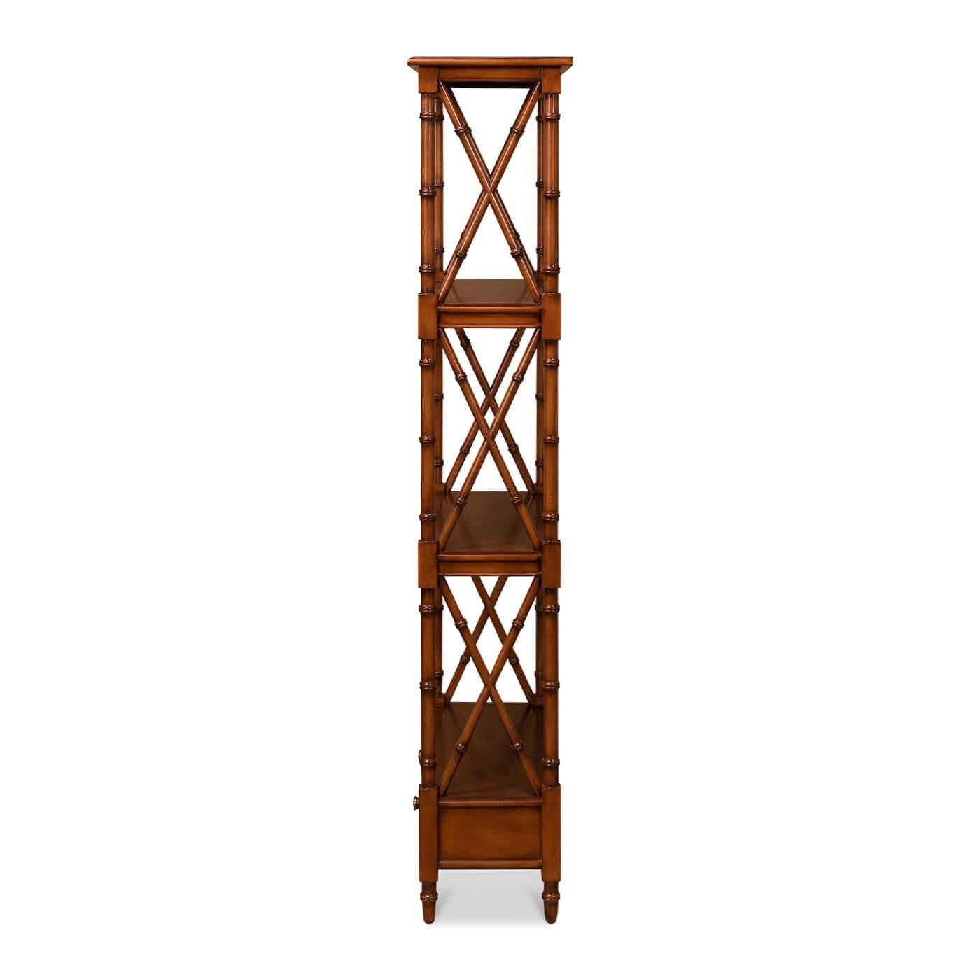 Regency Style Bamboo Etagere In New Condition In Westwood, NJ
