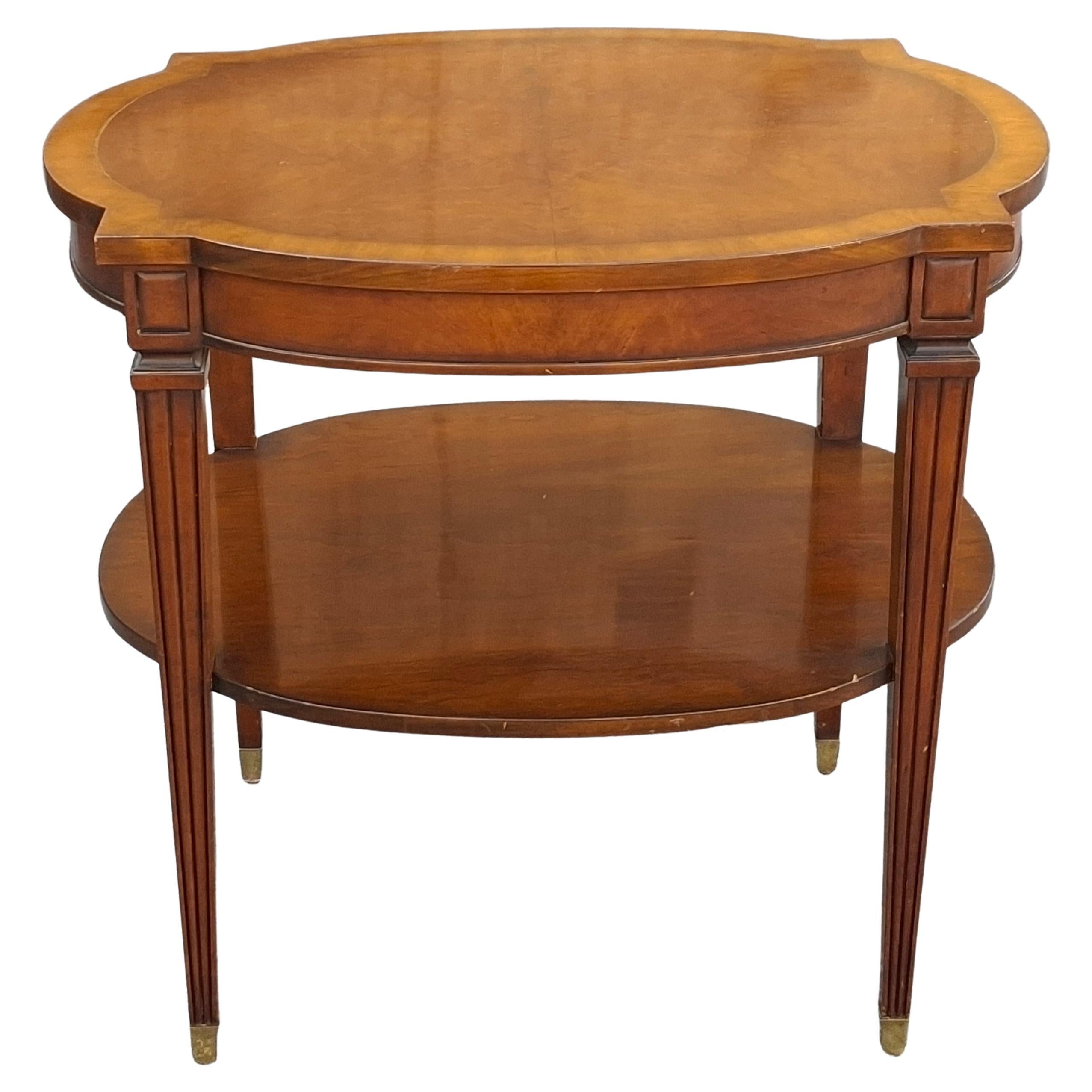 Regency Style Banded Mahogany Two-Tier Side Table For Sale