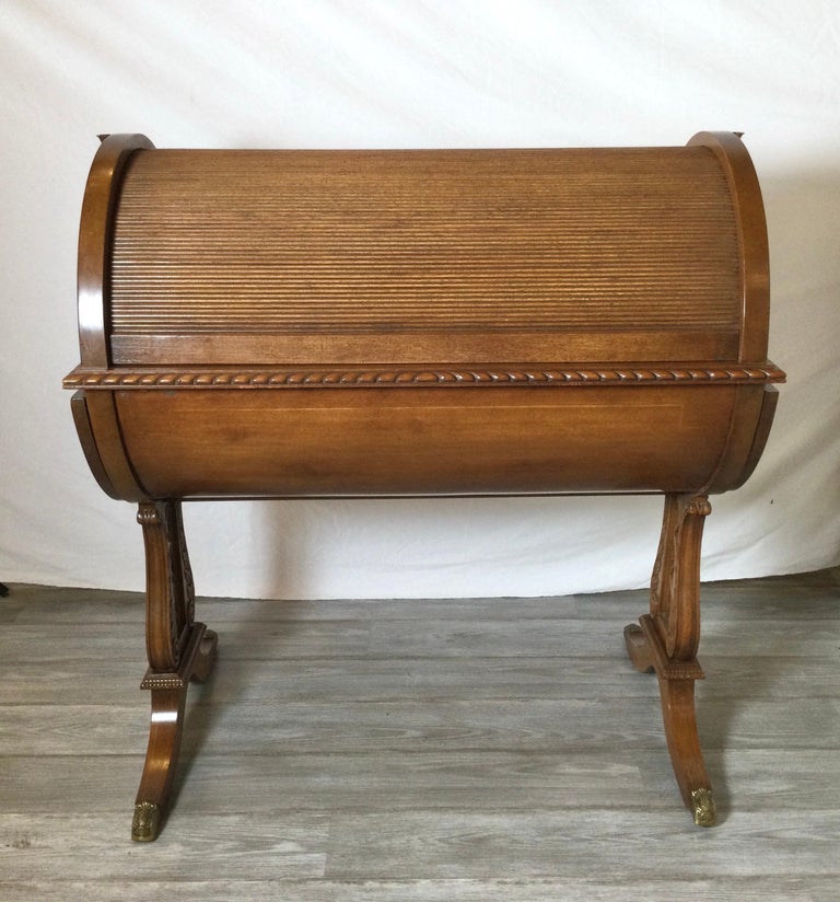 Regency Style Barrel Top Desk in Fruitwood For Sale at 1stDibs barrel
