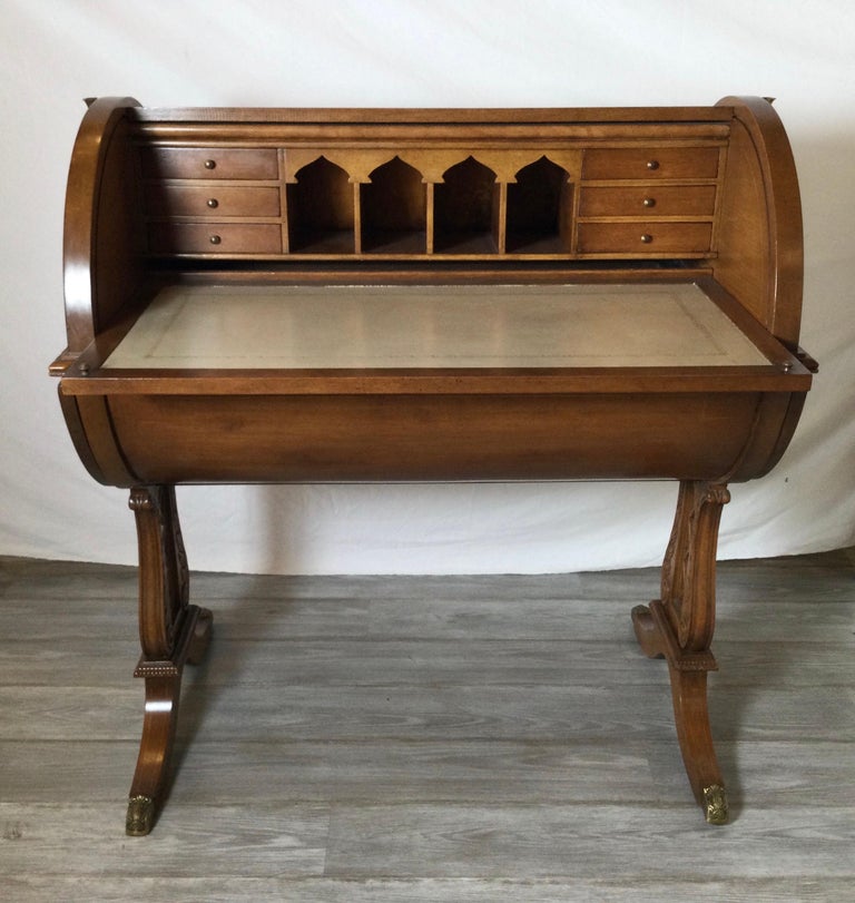 Regency Style Barrel Top Desk in Fruitwood For Sale at 1stDibs barrel