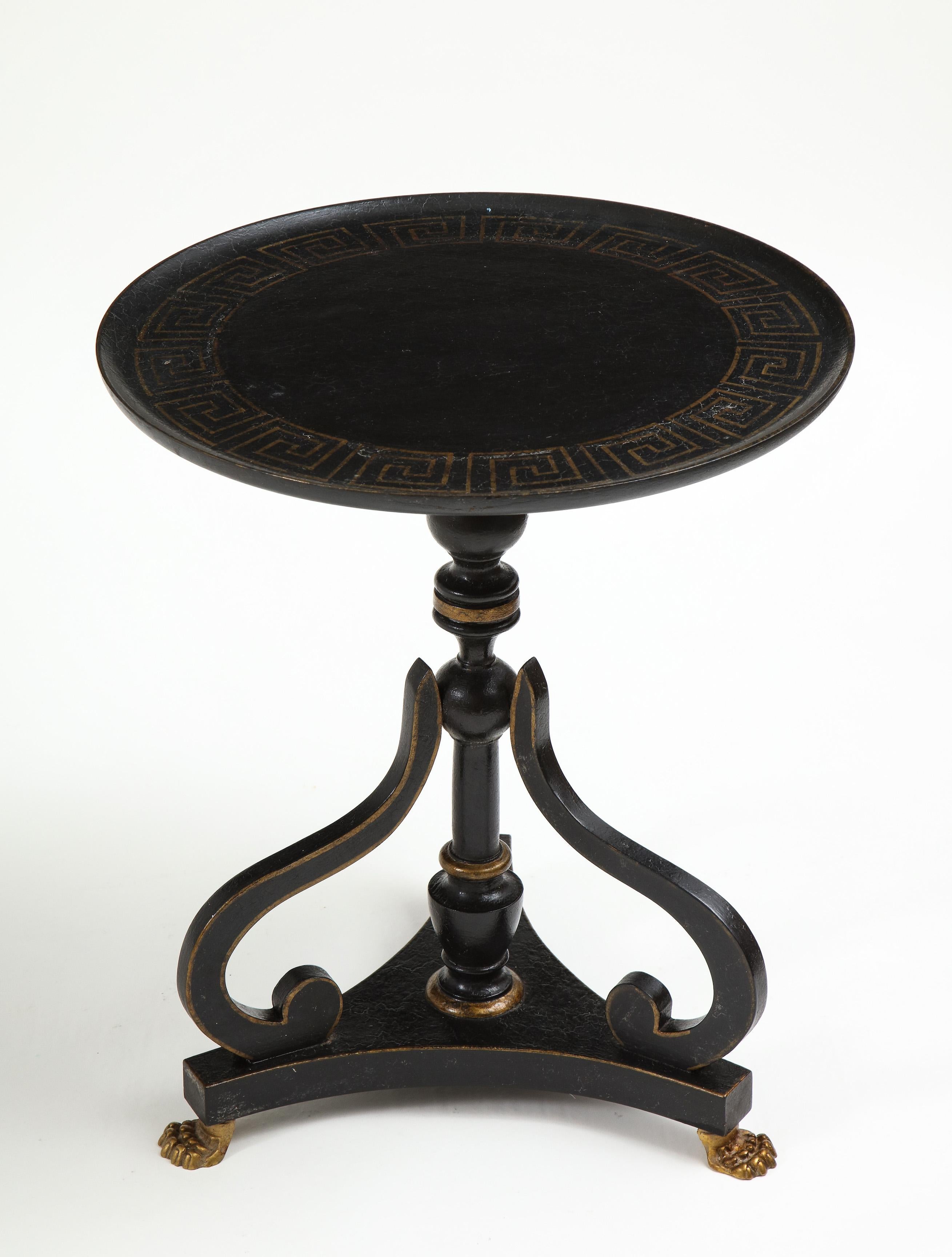 20th Century Regency Style Black and Gilt Side Table