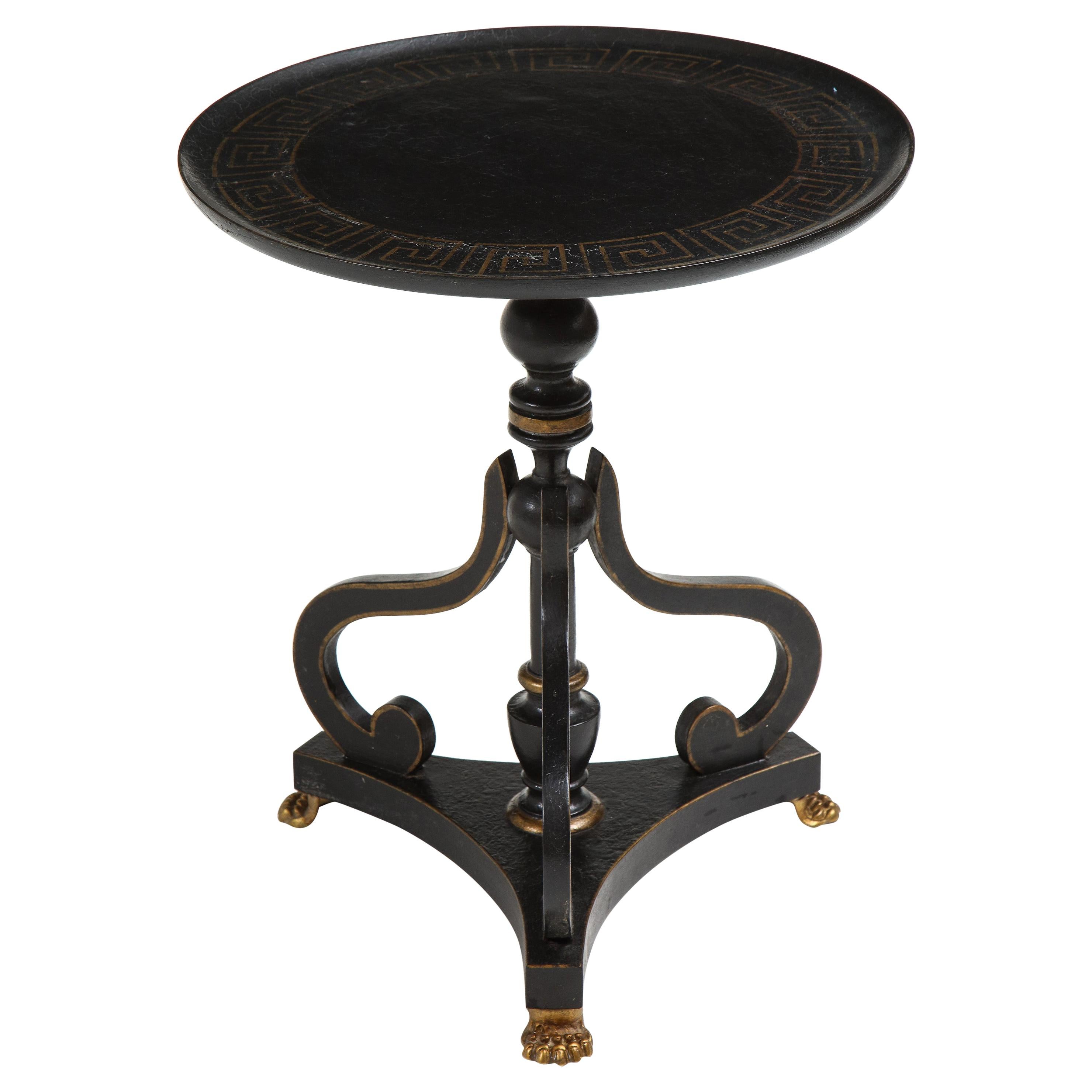 Regency Style Black and Gilt Side Table