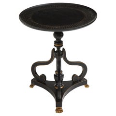 Regency Style Black and Gilt Side Table