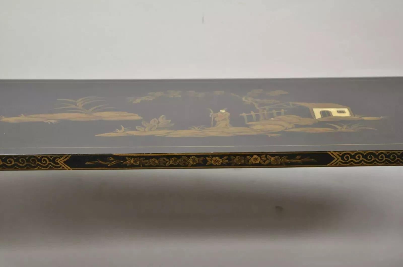 Libreria scaffale Curio in stile Regency nero e oro a 3 livelli - una coppia in vendita 6