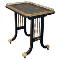 Regency Style Schwarz-Gold Japonisme Lack Center Tisch nach Gillows Lancaster.