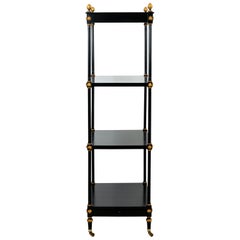 Regency Style Black Lacquer Étagère