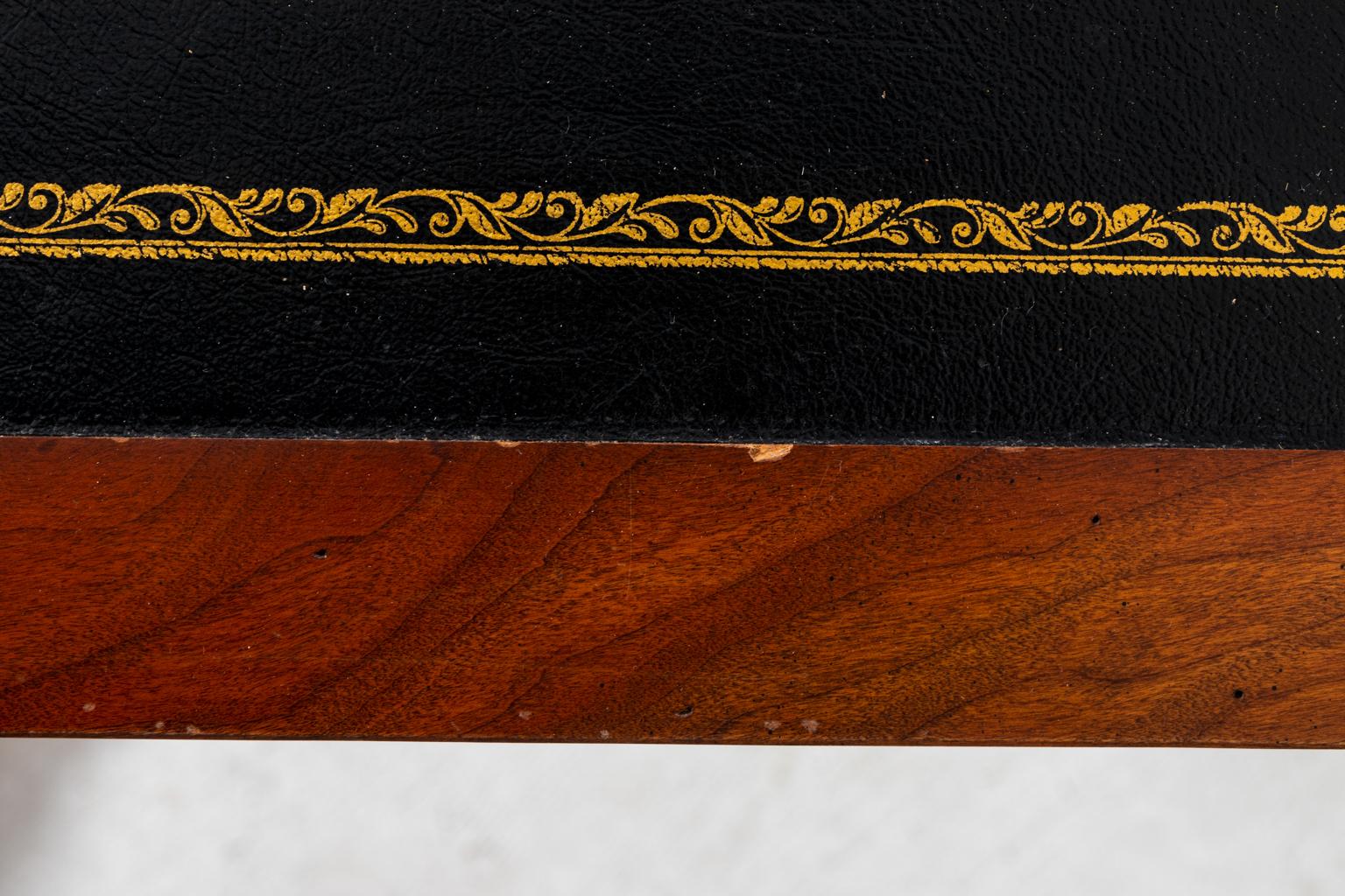 Regency Style Black Leather Top Desk 1